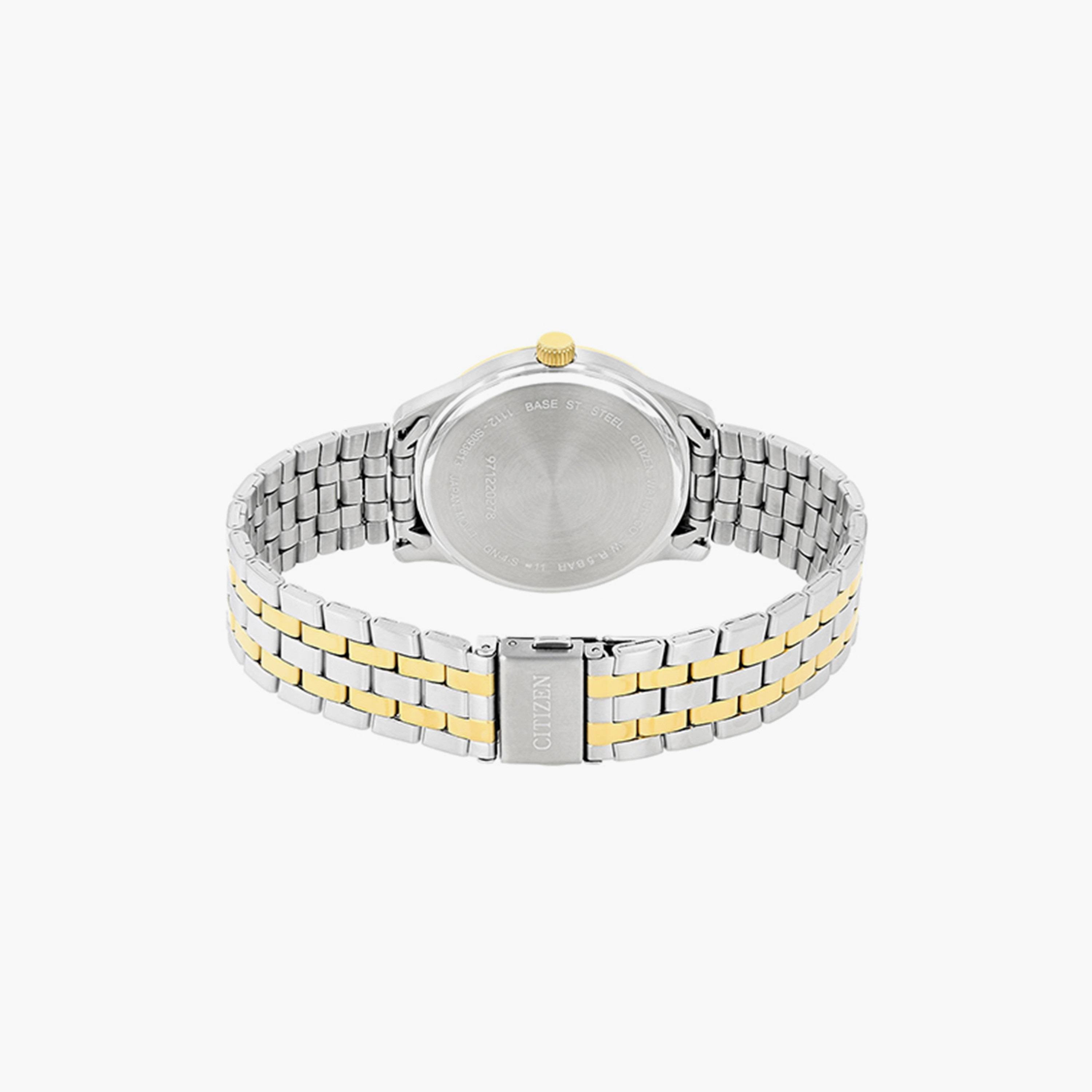 Citizen Men 40 MM Silver & Gold Analog Stainless Steel Strap Watch | BI1054-55A-men-watchesandjewellery-watches-image-3