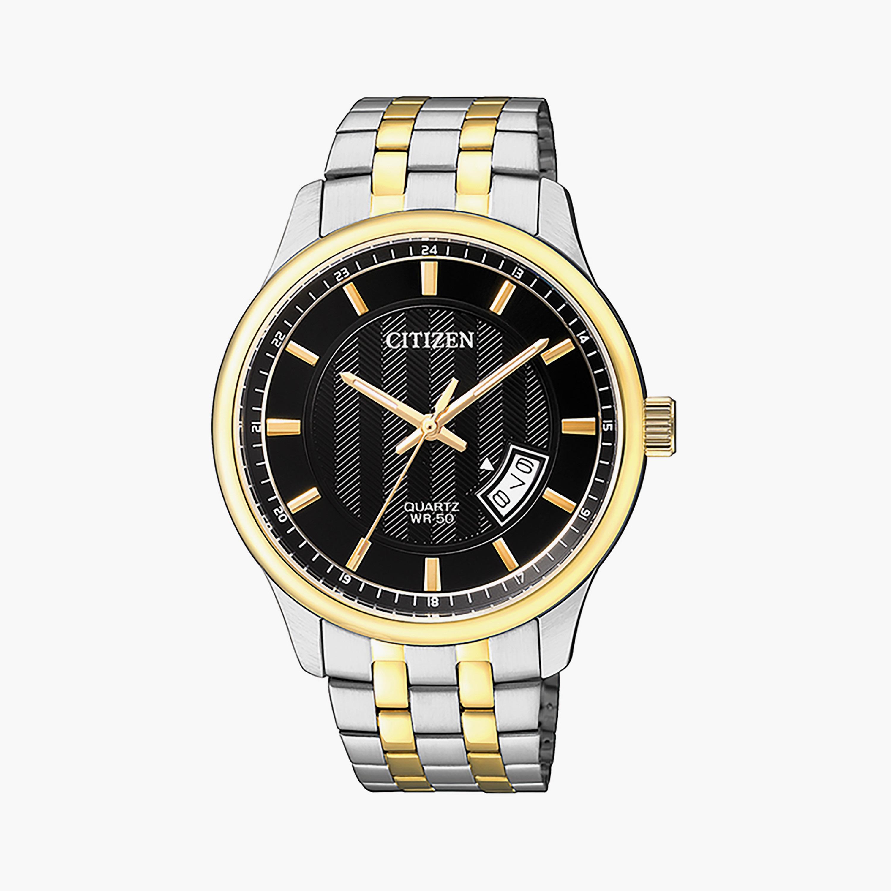 Citizen Men 40 MM Silver & Gold Analog Stainless Steel Strap Watch | BI1054-80E-men-watchesandjewellery-watches-image-1
