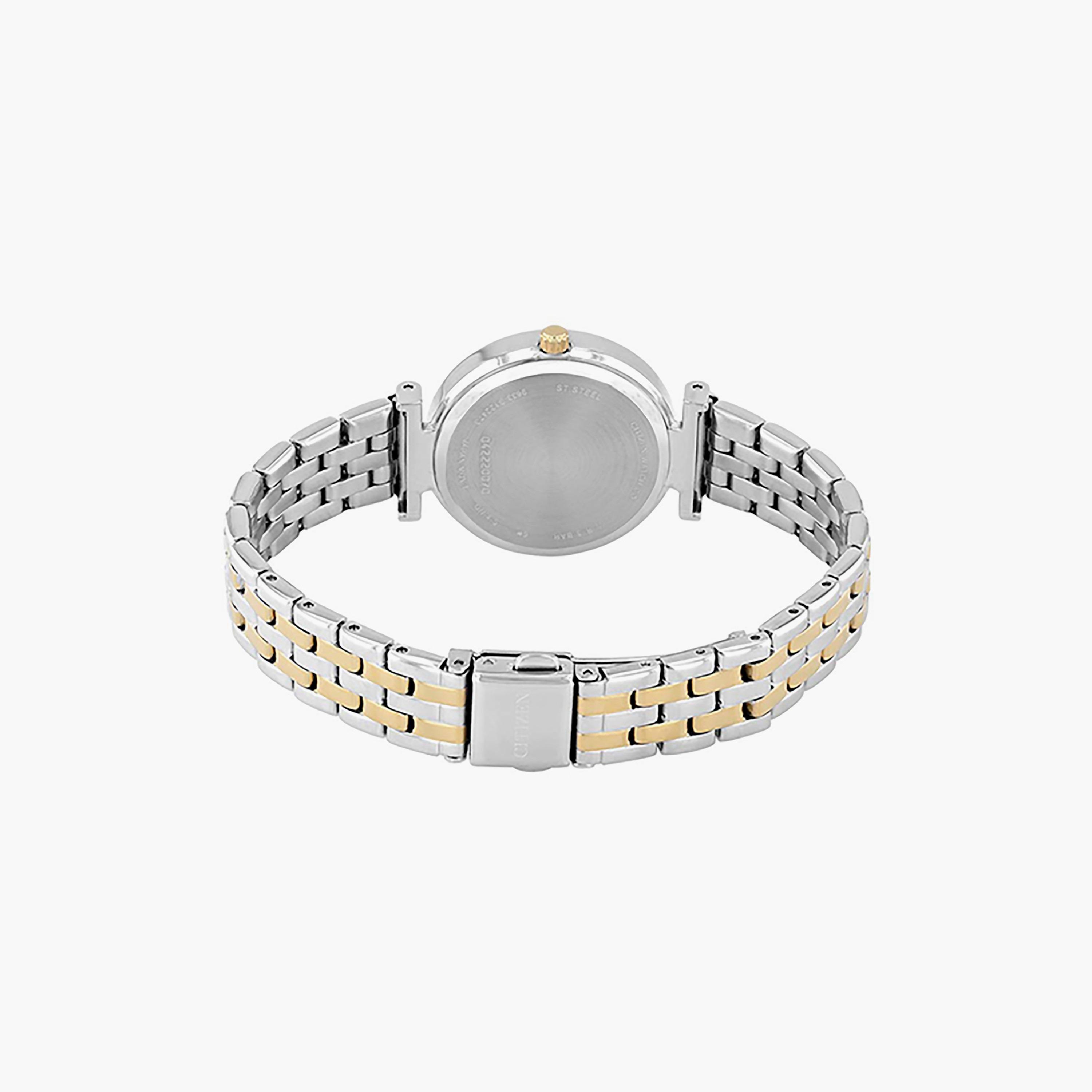 ساعة سيتيزن 30 ملم أنالوج فضي وذهبي بسوار من الستانلس ستيل | ER0214-54D-women-watchesandjewellery-watches-image-3