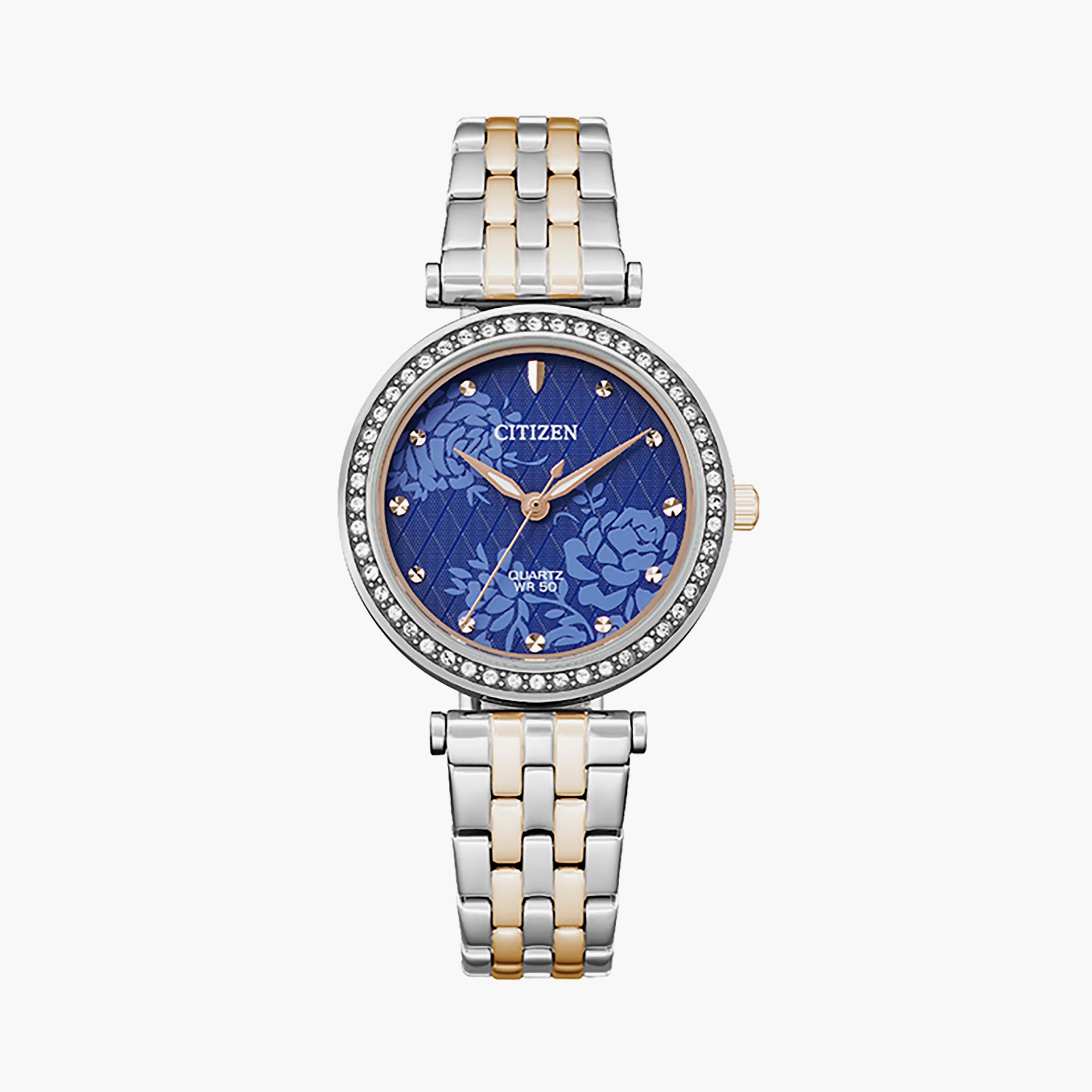 ER0218-53L | ساعة سيتيزن للرجال 30 ملم أنالوج فضي وذهبي بسوار ستانلس ستيل-women-watchesandjewellery-watches-image-1