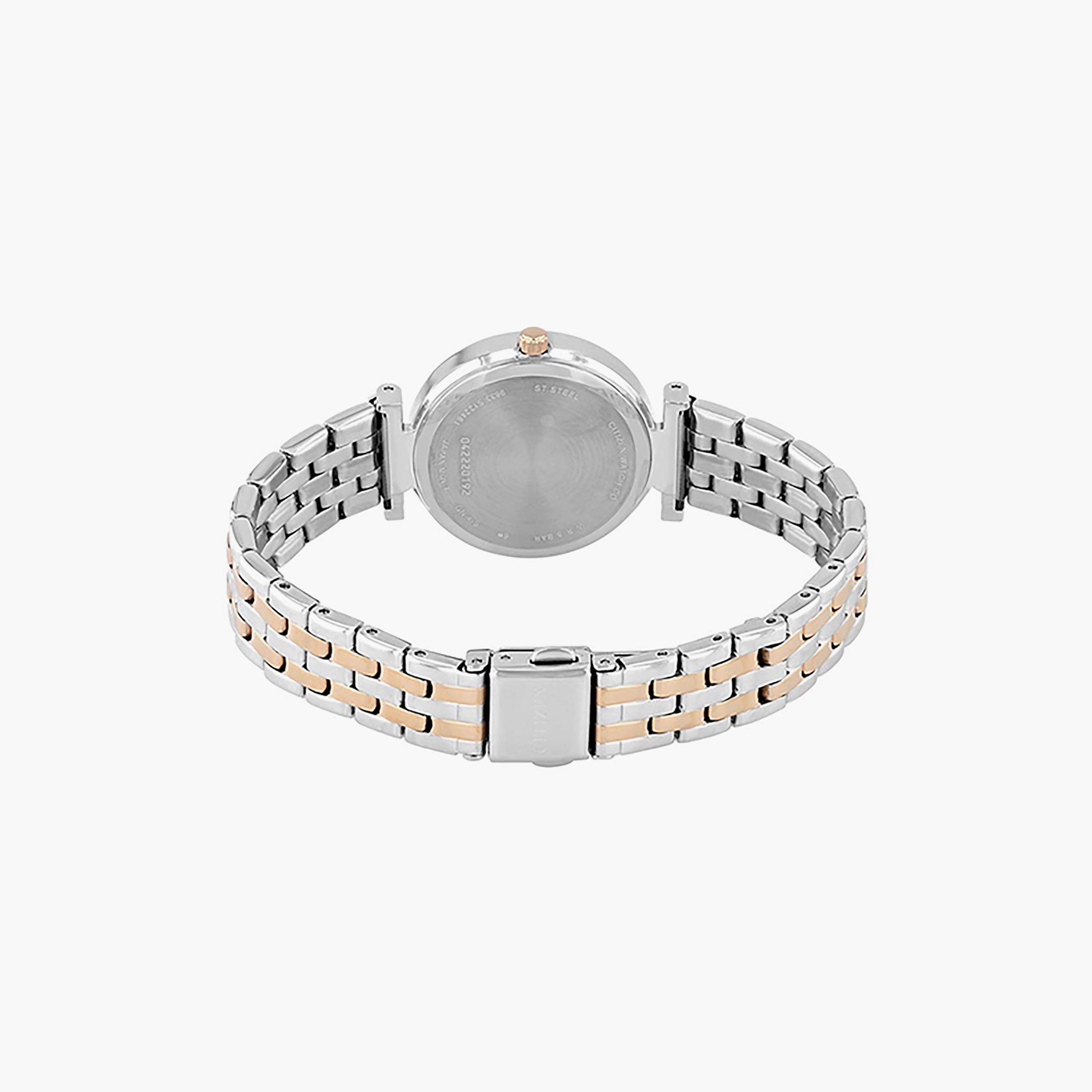 ساعة سيتيزن 30 ملم أنالوج فضية وذهبية وردية بسوار من الستانلس ستيل | ER0218-53X-women-watchesandjewellery-watches-image-3