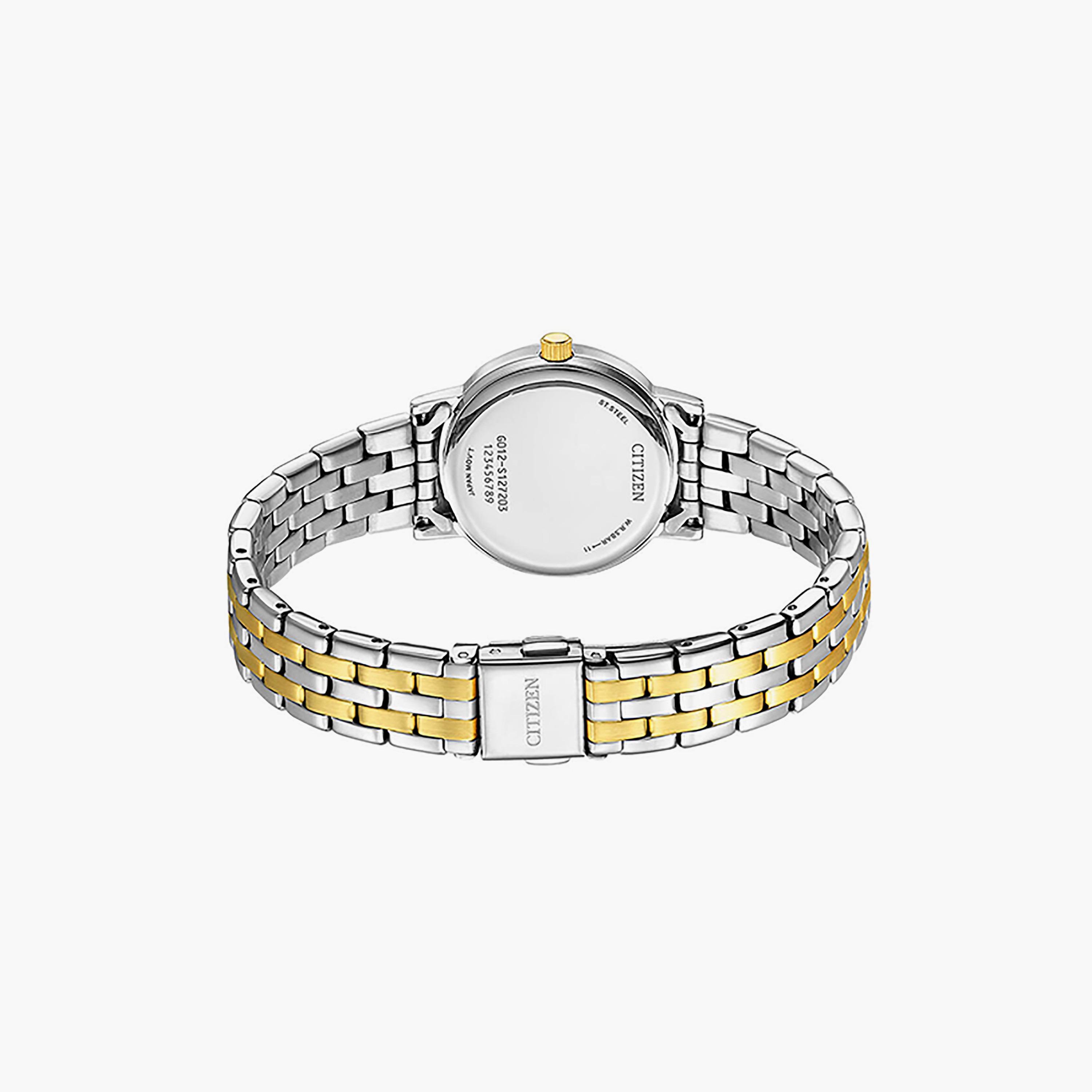 Citizen 28 MM Silver & Gold Analog Stainless Steel Strap Watch | EU6096-58L-women-watchesandjewellery-watches-image-3