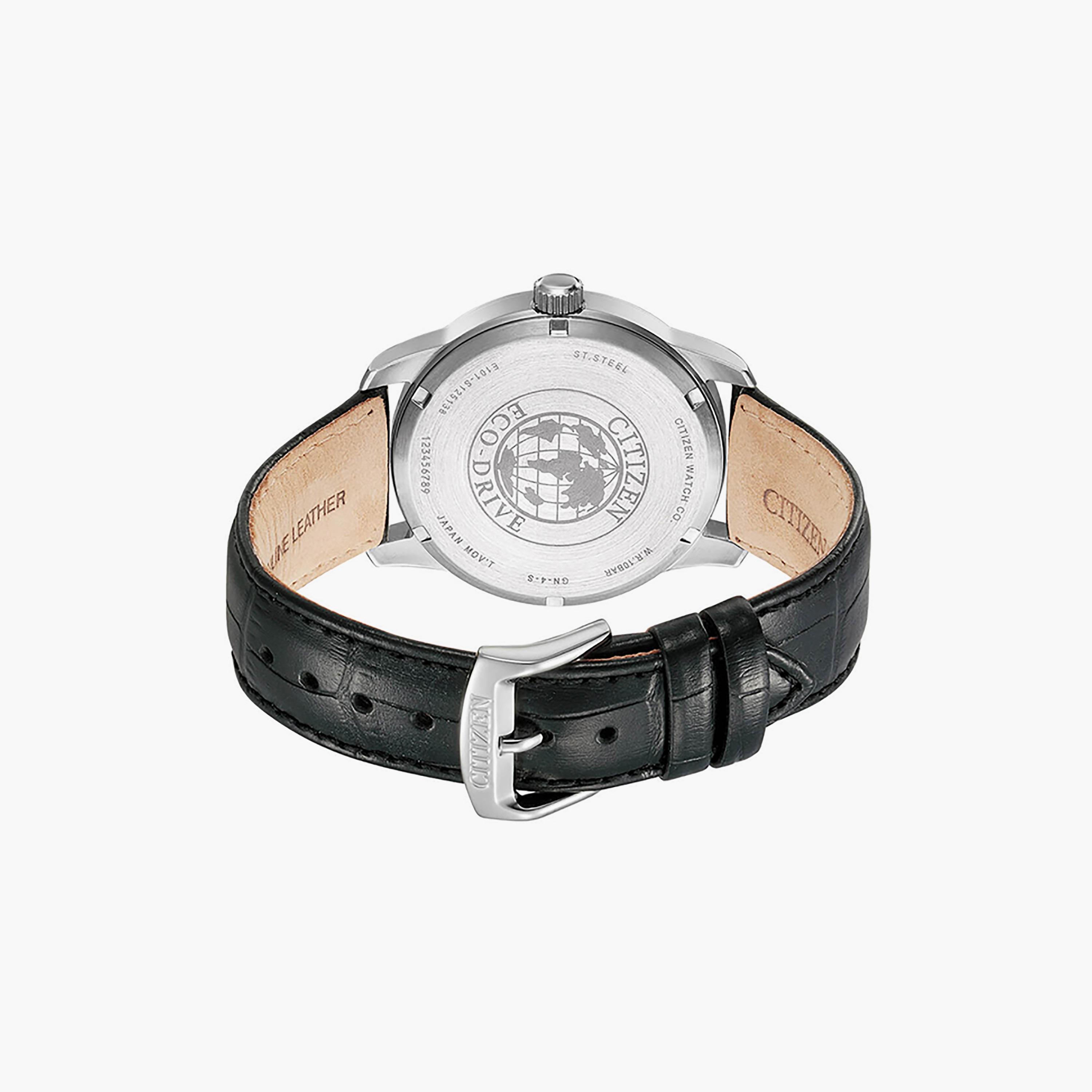 ساعة سيتيزن إيكو درايف للرجال 42 ملم بسوار جلدي أسود | BM8550-14A-men-watchesandjewellery-watches-image-3