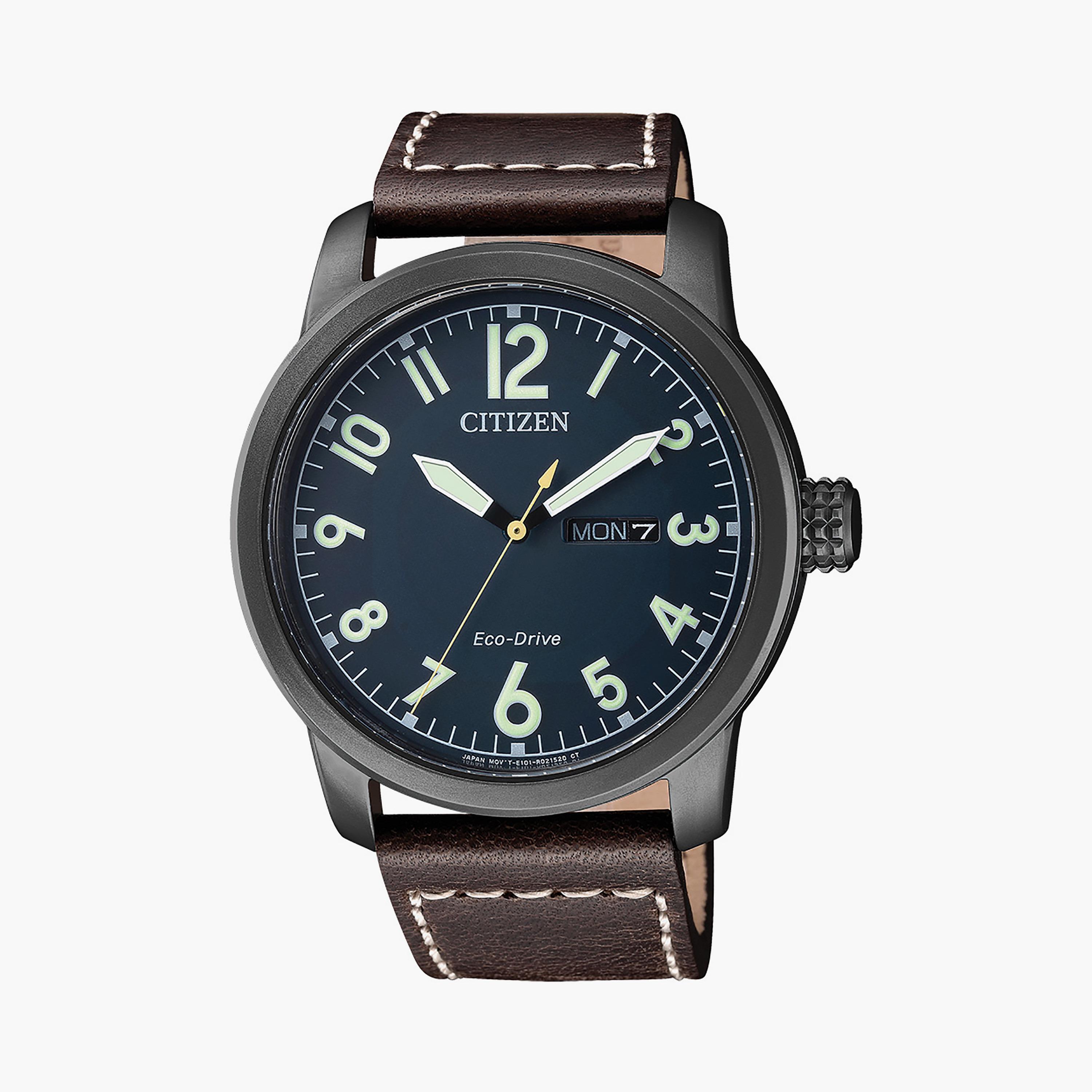 BM8478-01L | ساعة سيتيزن ايكو-درايف للرجال 42 ملم أنالوج بني بسوار جلدي-men-watchesandjewellery-watches-image-1