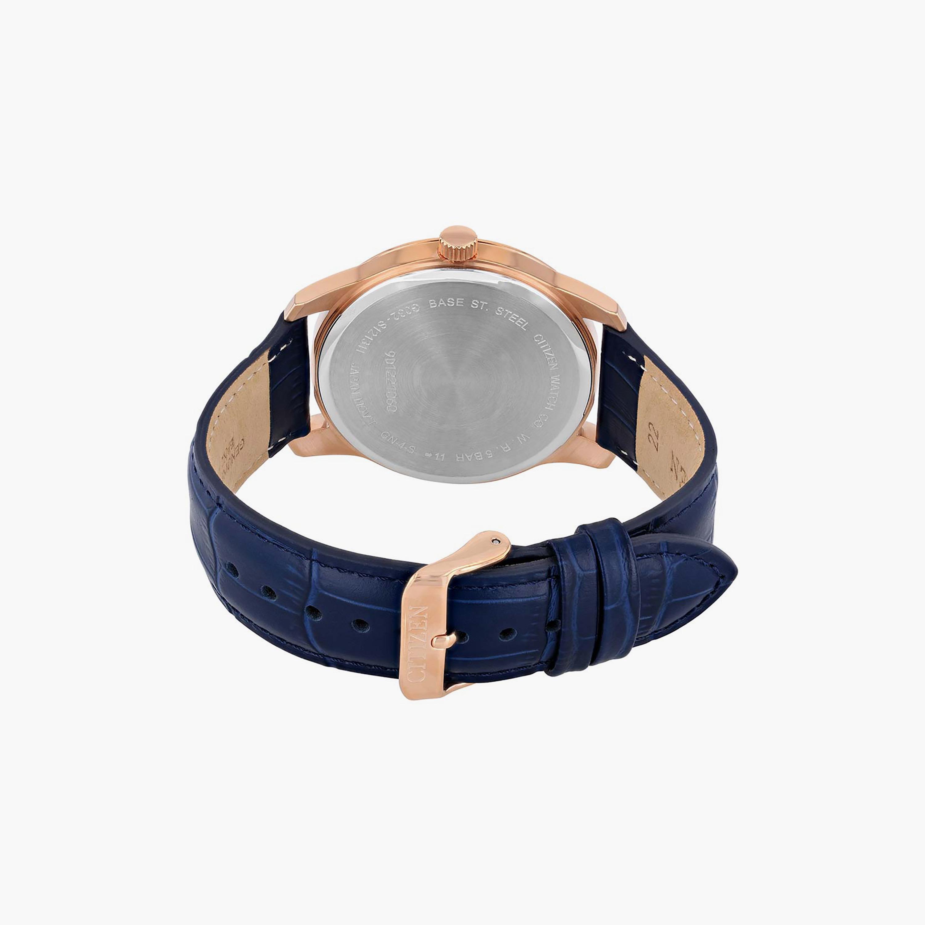 Citizen Men 42 MM Blue Analog Leather Strap Watch | BH5003-00L-men-watchesandjewellery-watches-image-3