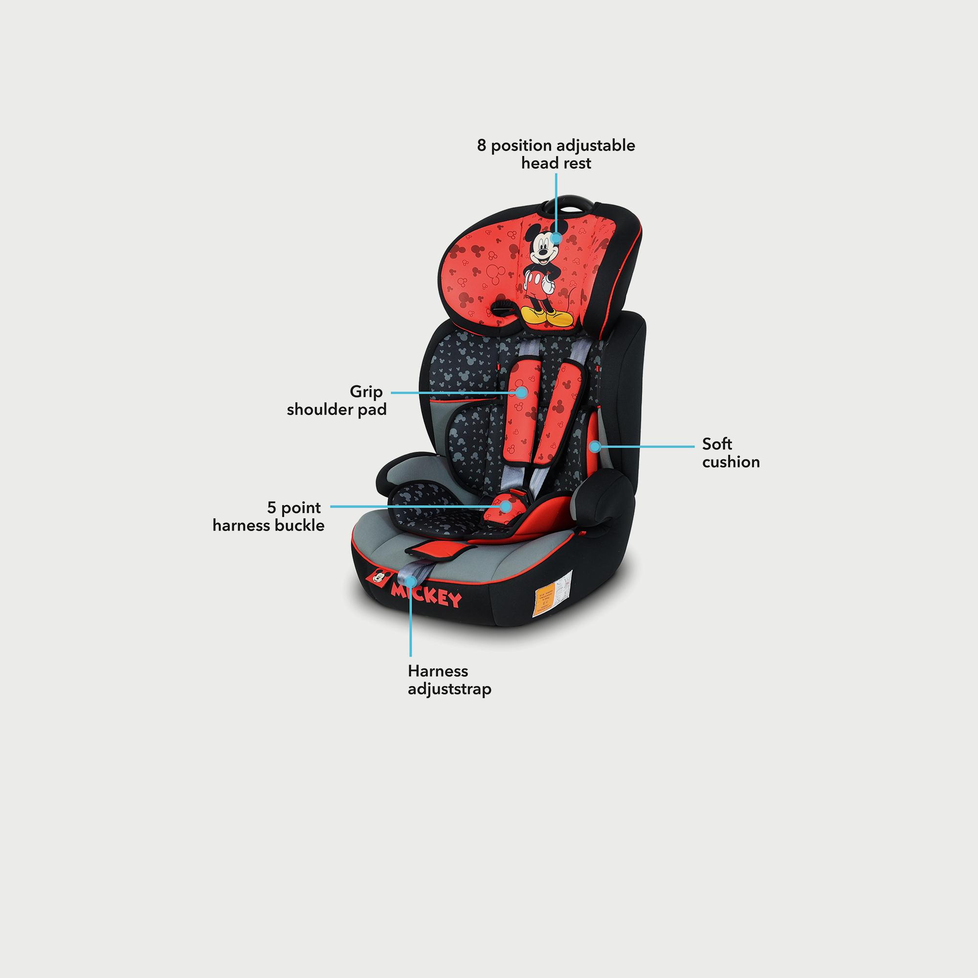 Disney Mickey Mouse Booster Seat with 9-Level Height Adjustable Headrest-baby-gear-carseats-image-3