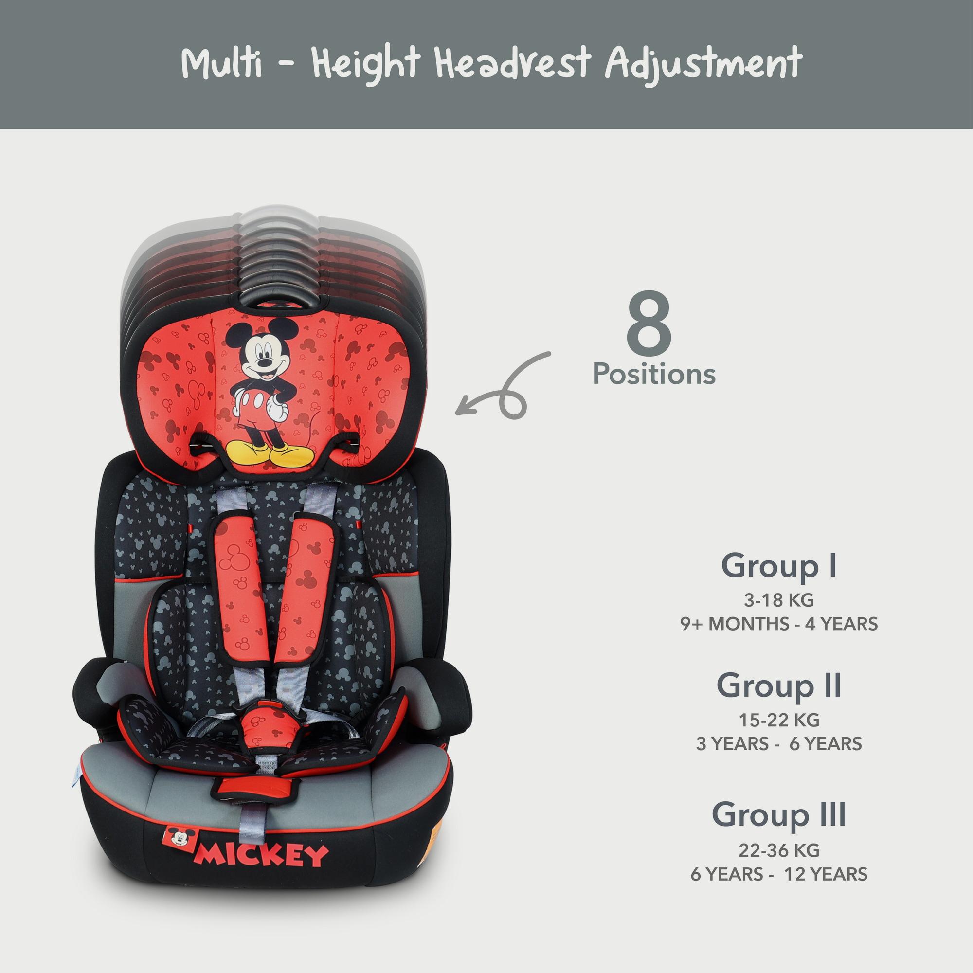 Disney Mickey Mouse Booster Seat with 9-Level Height Adjustable Headrest-baby-gear-carseats-image-4