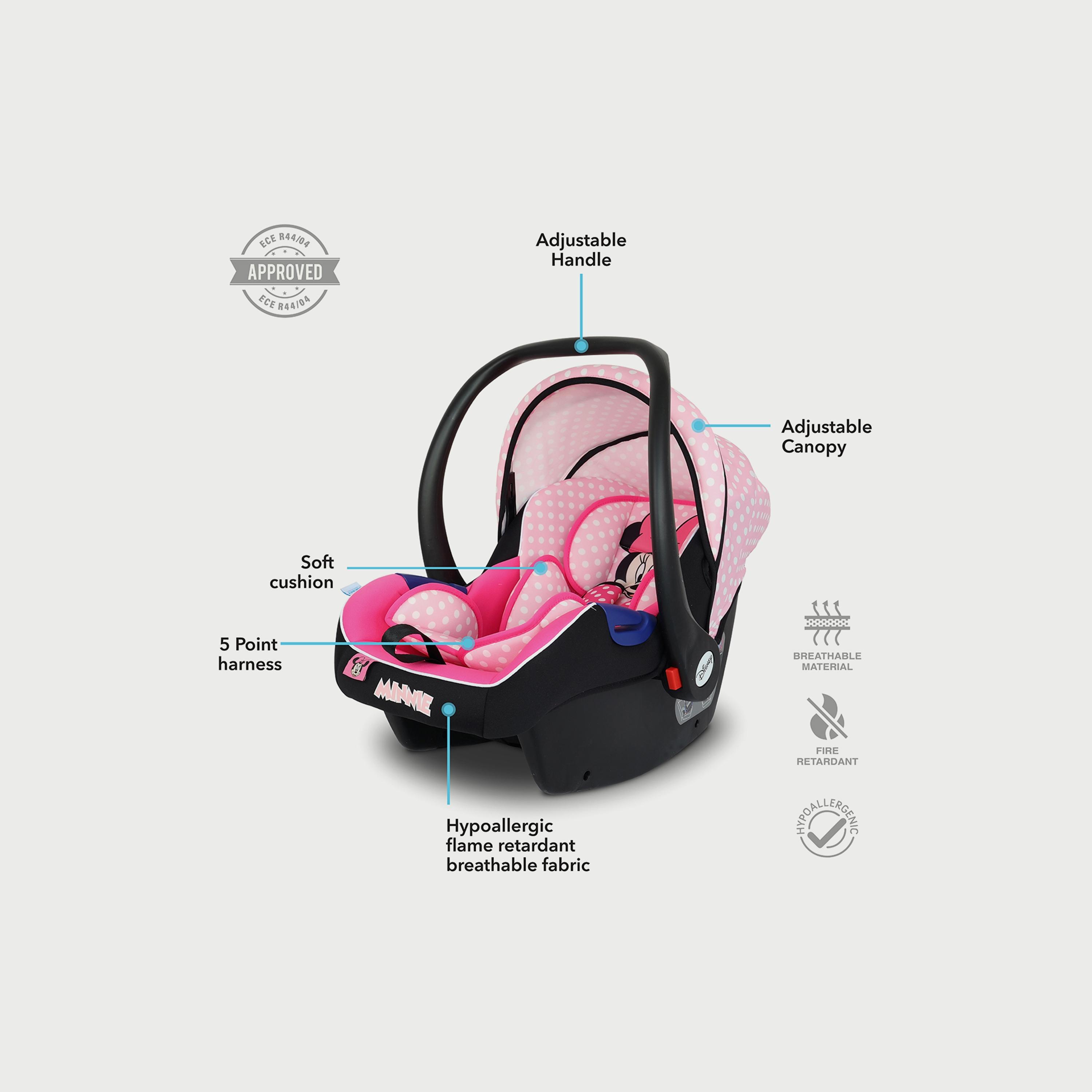Disney Minnie Mouse Car Seat and Carrier with Adjustable Canopy & Handle-baby-gear-carseats-image-3