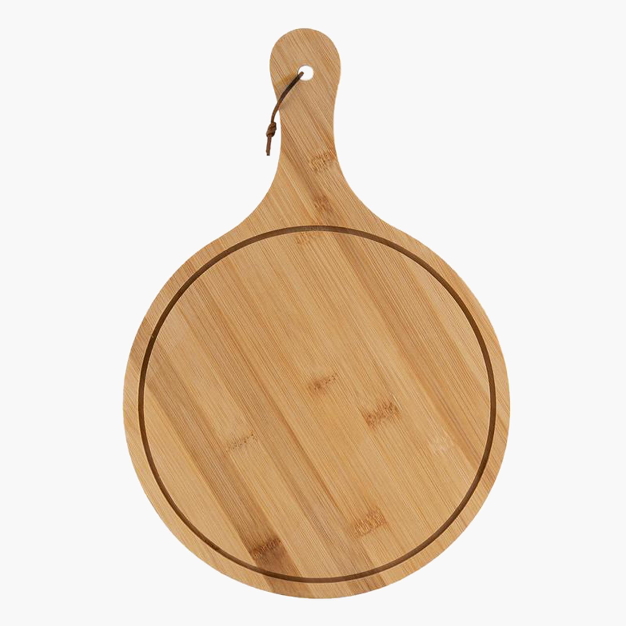 صحن بيتزا خشبي مستدير من فييستا - 24x26 سم-hbxdecorandfurnishings-tabletop-crockery-image-1