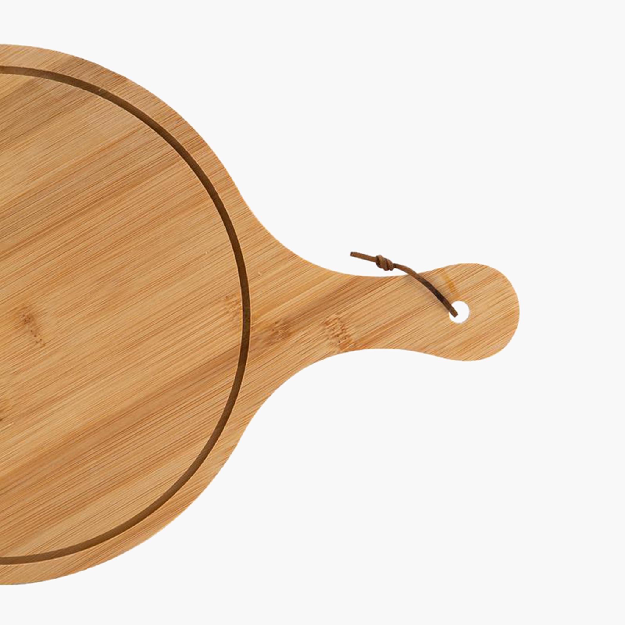 صحن بيتزا خشبي مستدير من فييستا - 24x26 سم-hbxdecorandfurnishings-tabletop-crockery-image-2