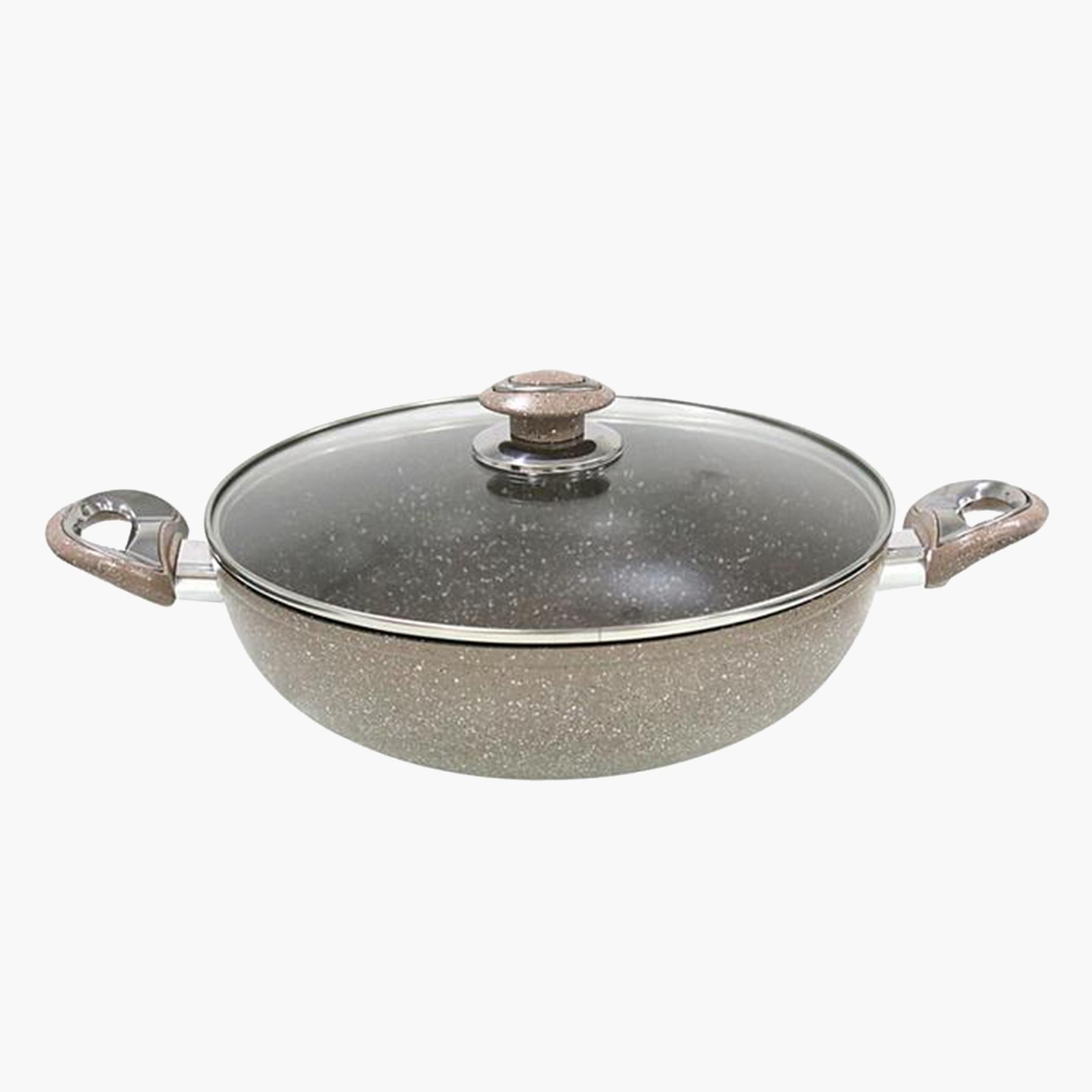 Eminent Carbon Steel Forged Wok with Long Handles and Glass Lid - 28x8.5 cm-hbxhomeware-kitchenware-potsandpans-image-2