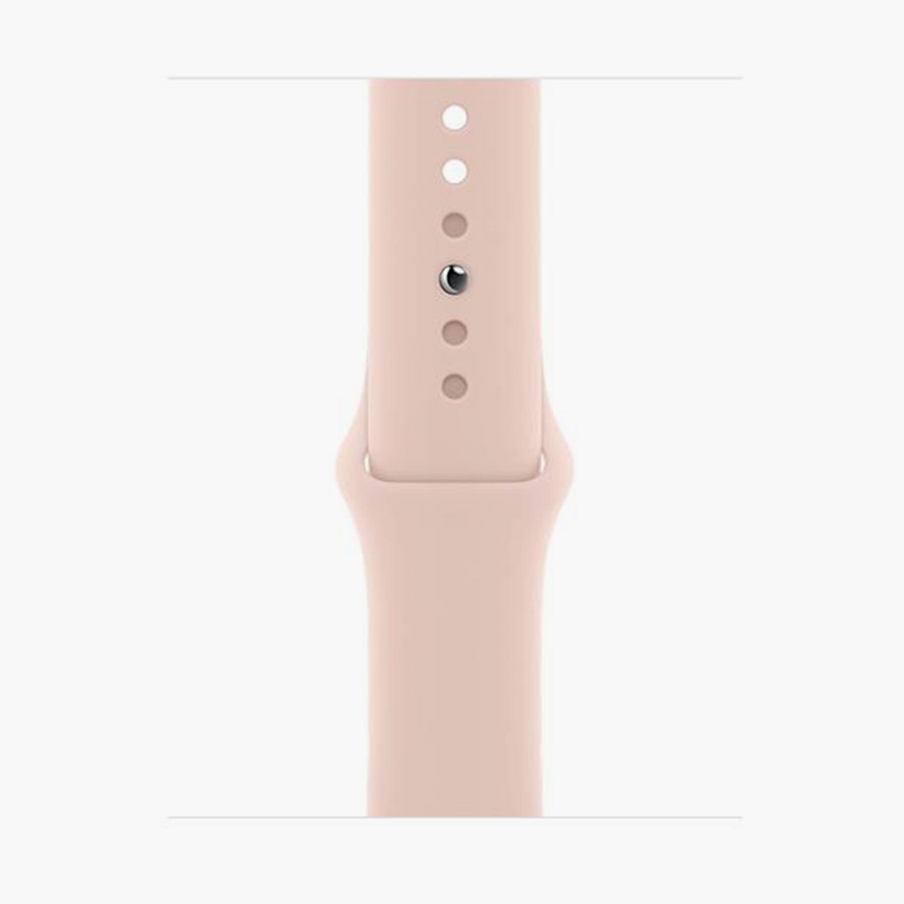 ساعة ابل سيريز (جي بي اس) 44 مم مع سوار ذهبي من ألمنيوم مع حزام رياضي وردي رملي | MYDR2AE/A-electronics-smartwatches-image-4