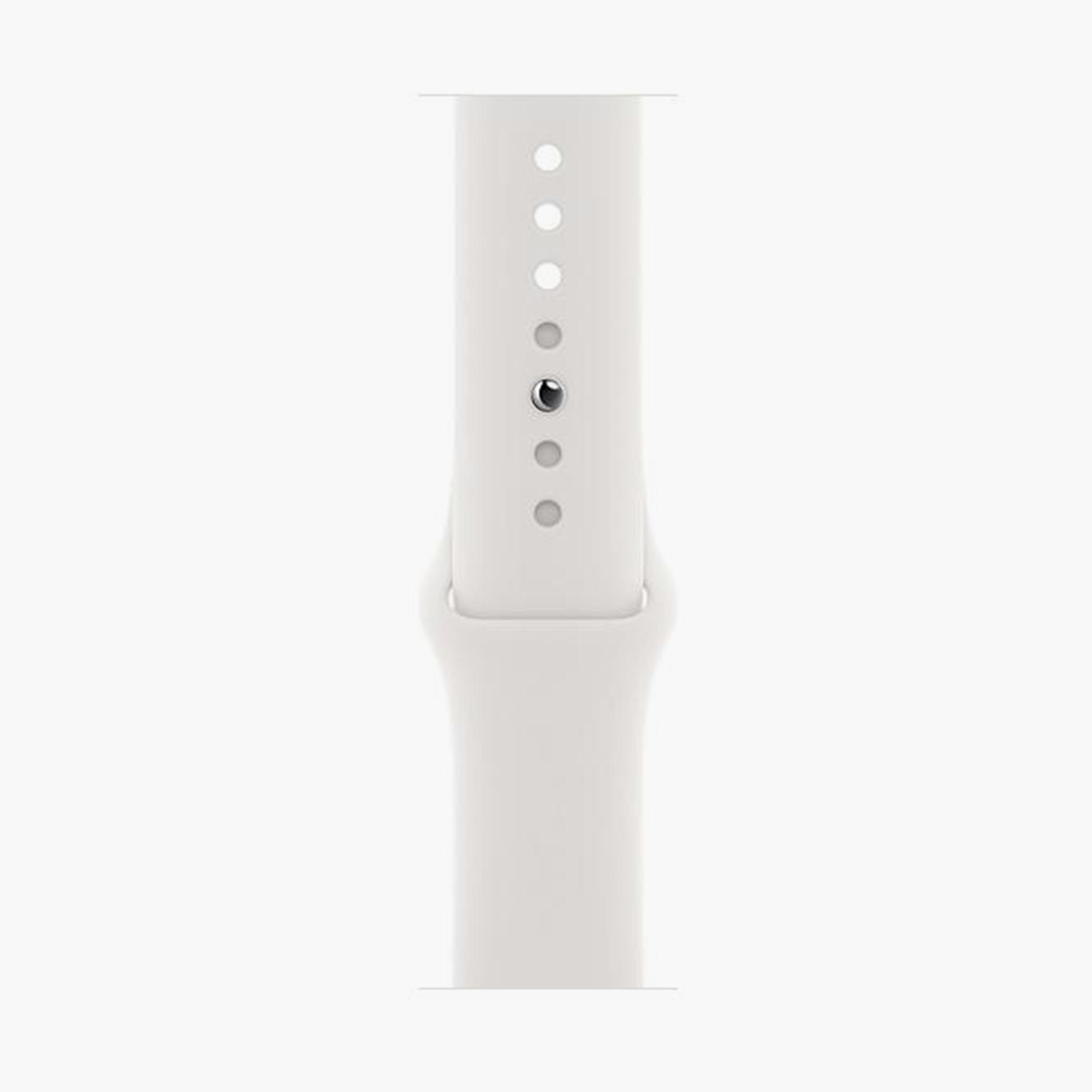 ساعة آبل سي اي جي بي اس 44 مم من ألمنيوم كيس بلون فضي مع حزام رياضي بلون ابیض | MYDQ2AE/A-electronics-smartwatches-image-4
