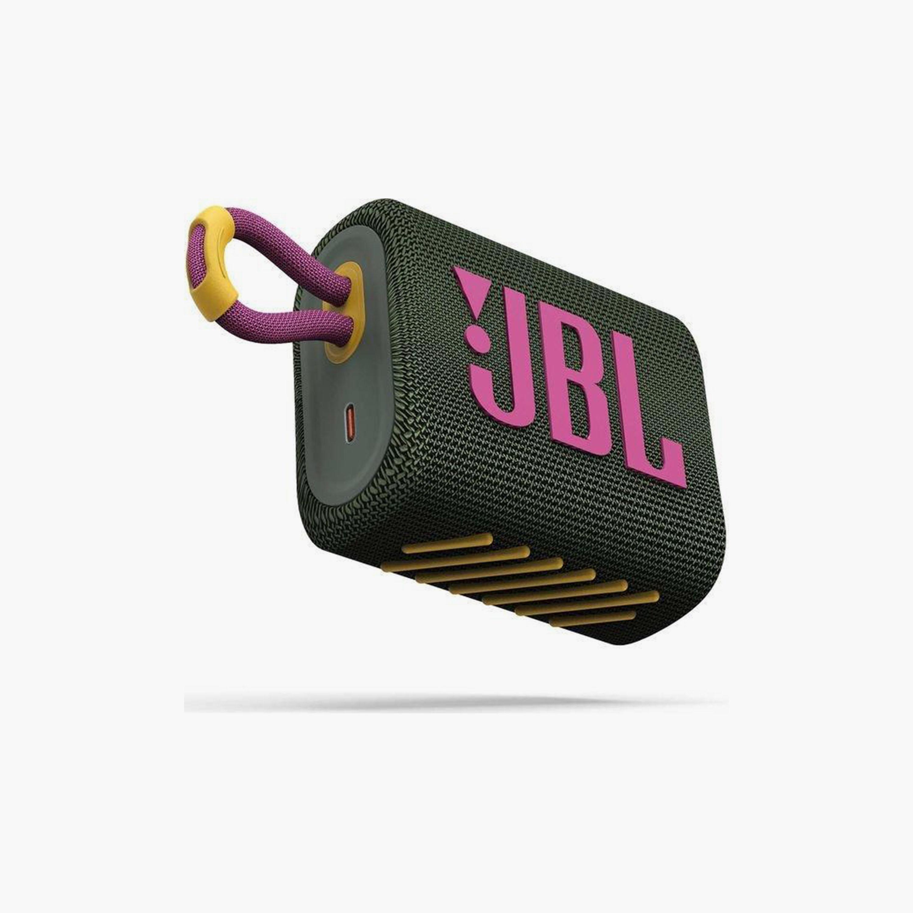 مكبر صوت من جيه بي ال جو 3 بلوتوث محمول مقاوم للماء باللون الاخضر | JBLGO3GRN-electronics-speakers-image-1