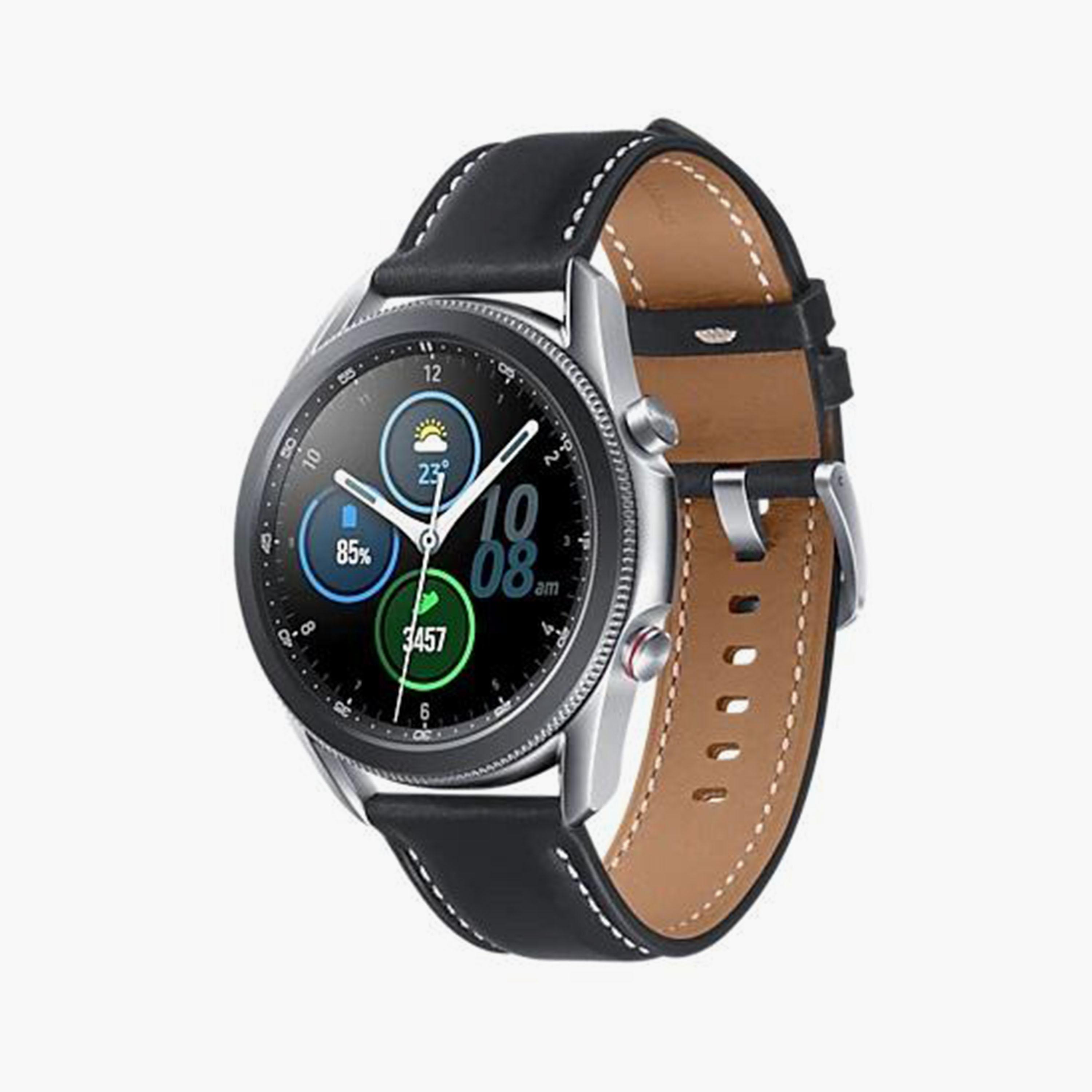 سامسونج جالاكسي واتش 3 ذو إل تي إي مع 45 ملم بلون فضي | SMR845FZSAXSG-electronics-smartwatches-image-1