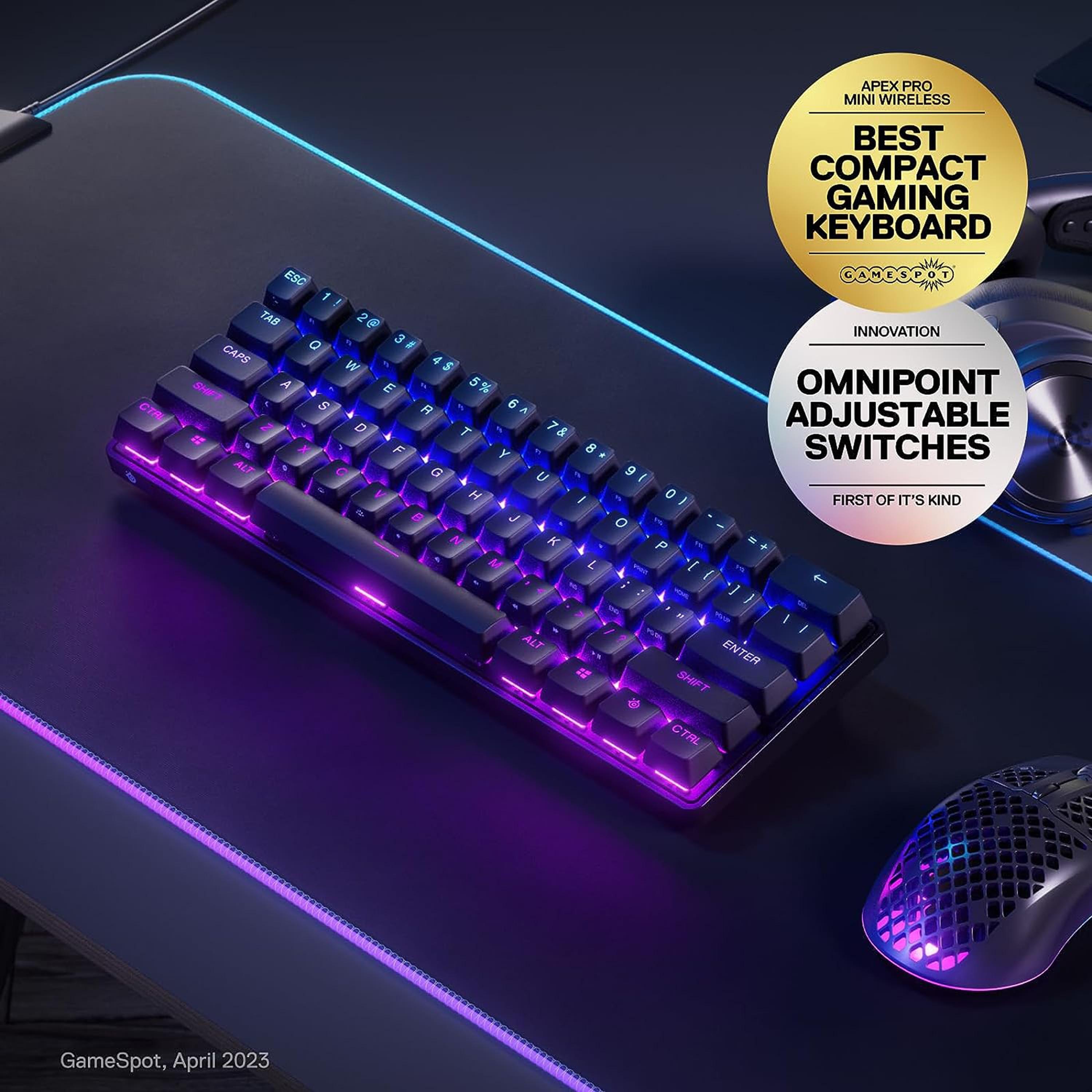 لوحة مفاتيح الألعاب اللاسلكية ذات أبيكس برو ميني من ستيل سيريز | 64842-electronics-gamesandconsoles-image-2