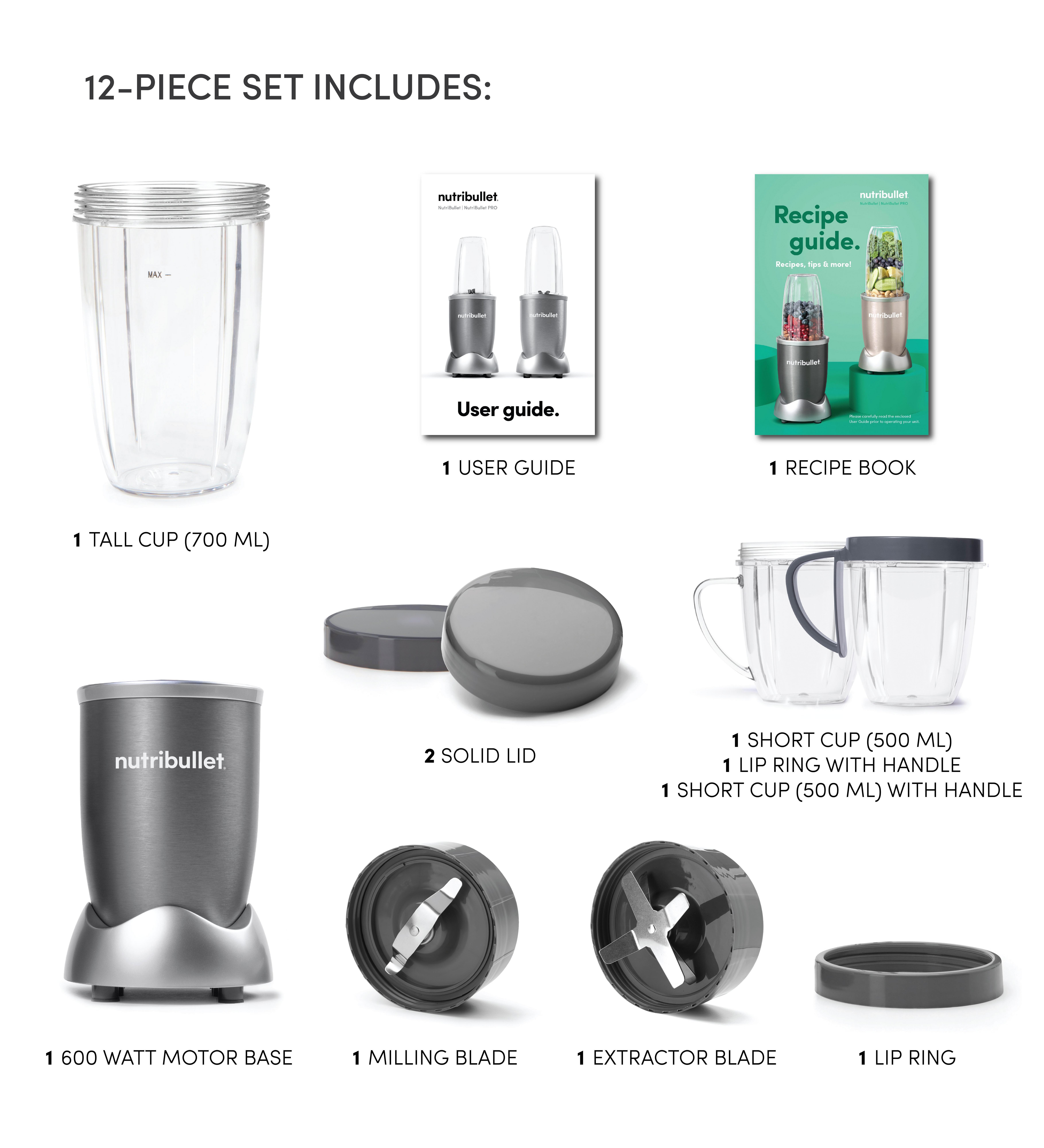 MB Nutribullet High Speed Blender Mixer Grey | NBR-1212M-household-appliances-kitchenappliances-blendersmixersandgrinders-image-3