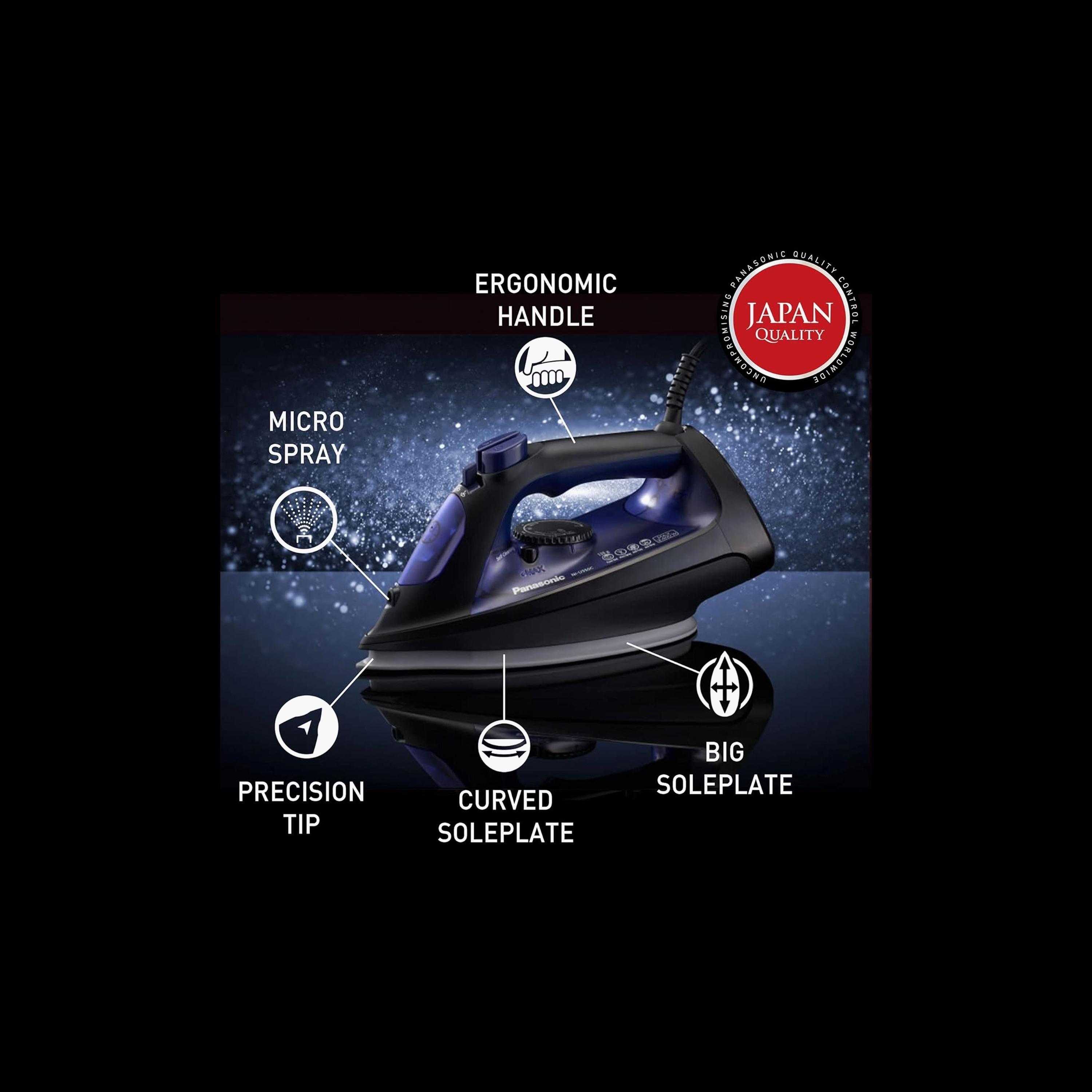 مكواة بخار ذات باناسونيك باللون الأسود | NIJU700-household-appliances-homeappliances-ironandsteamers-image-2