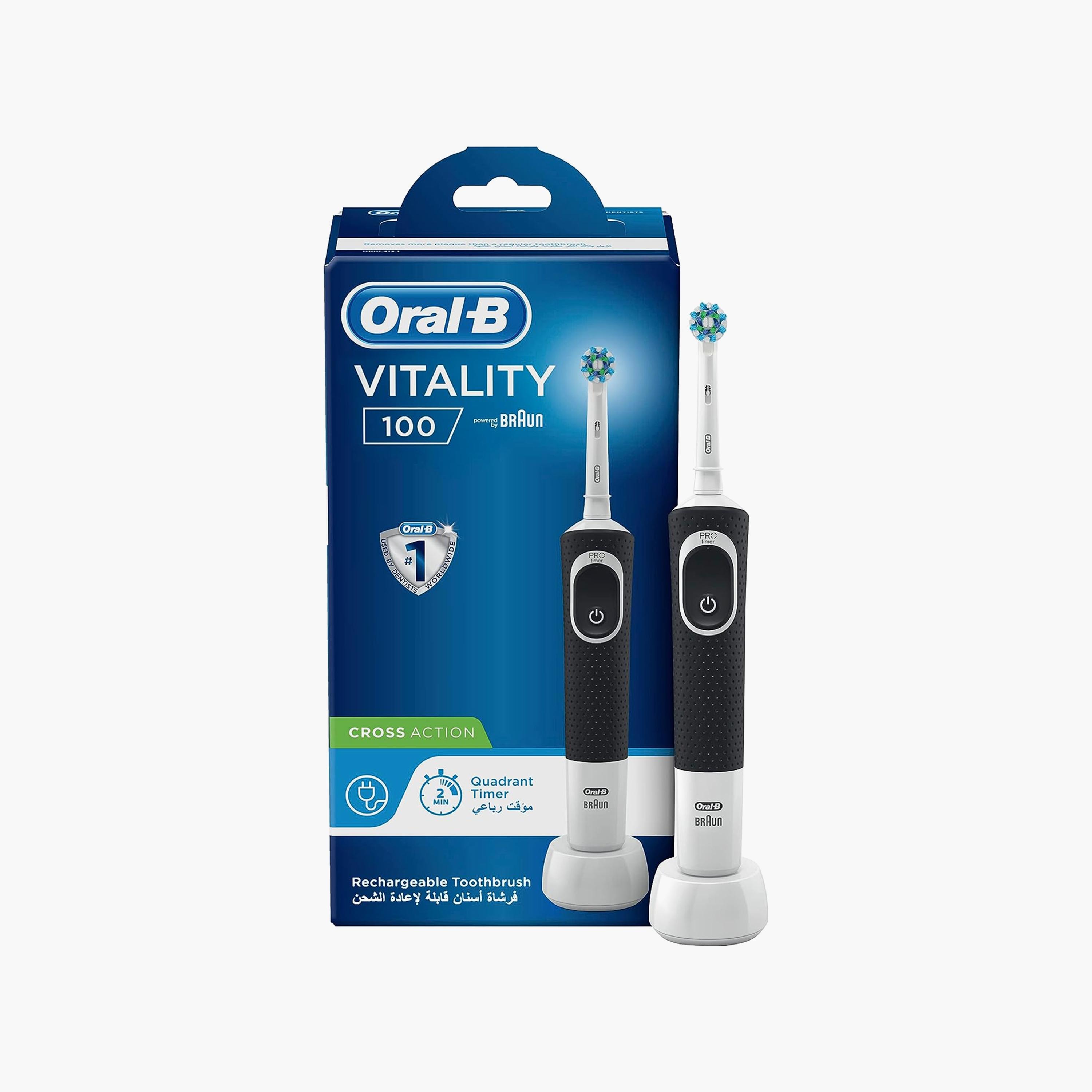 Oral-B Vitality Cross Action Rechargeable Electric Toothbrush D100.413.1 AP CR BK - BOX-beautyandpersonalcare-babycare-teethanddentalcare-image-1