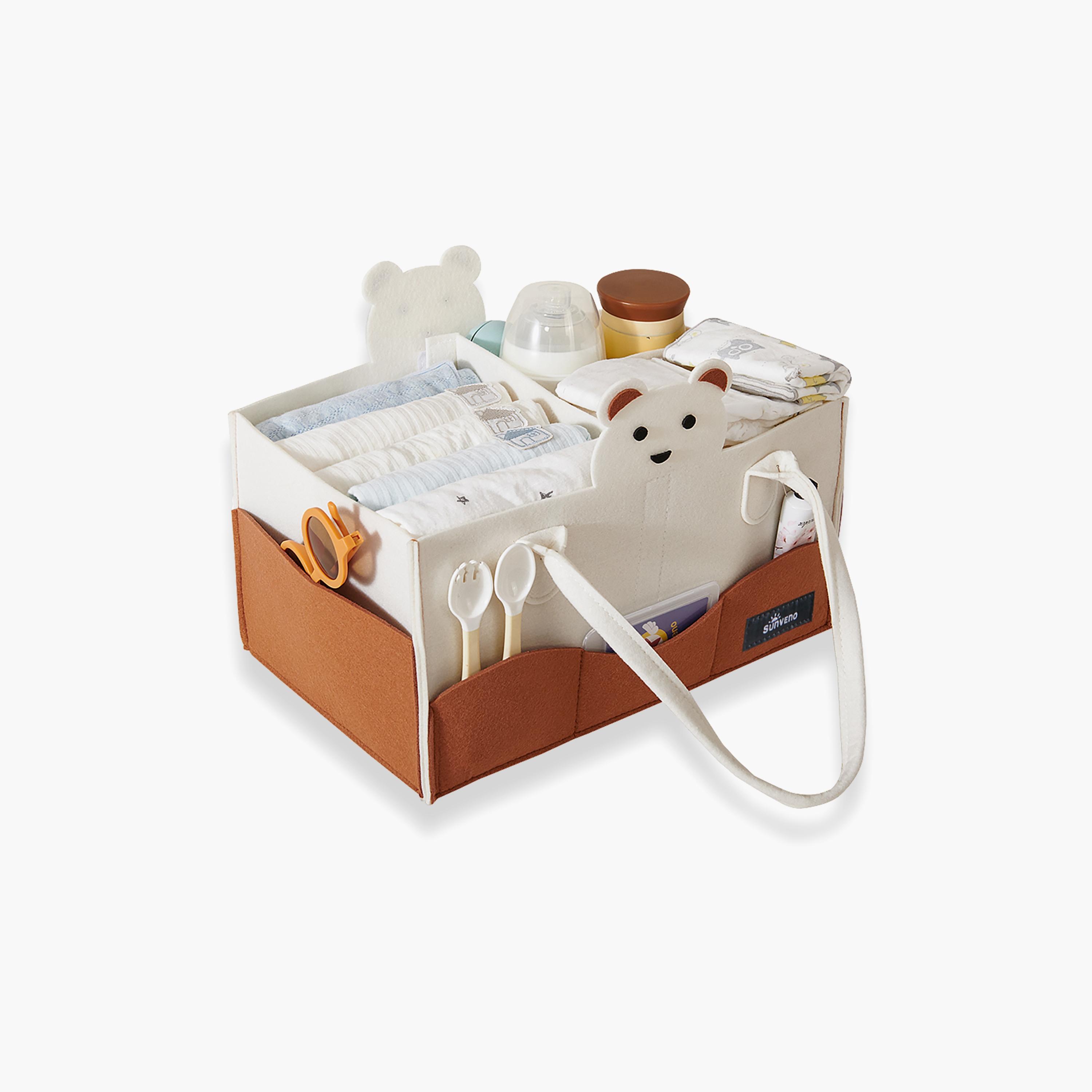 Sunveno Organizer Diaper Caddy, Ivory-baby-diapering-diaperbags-image-1