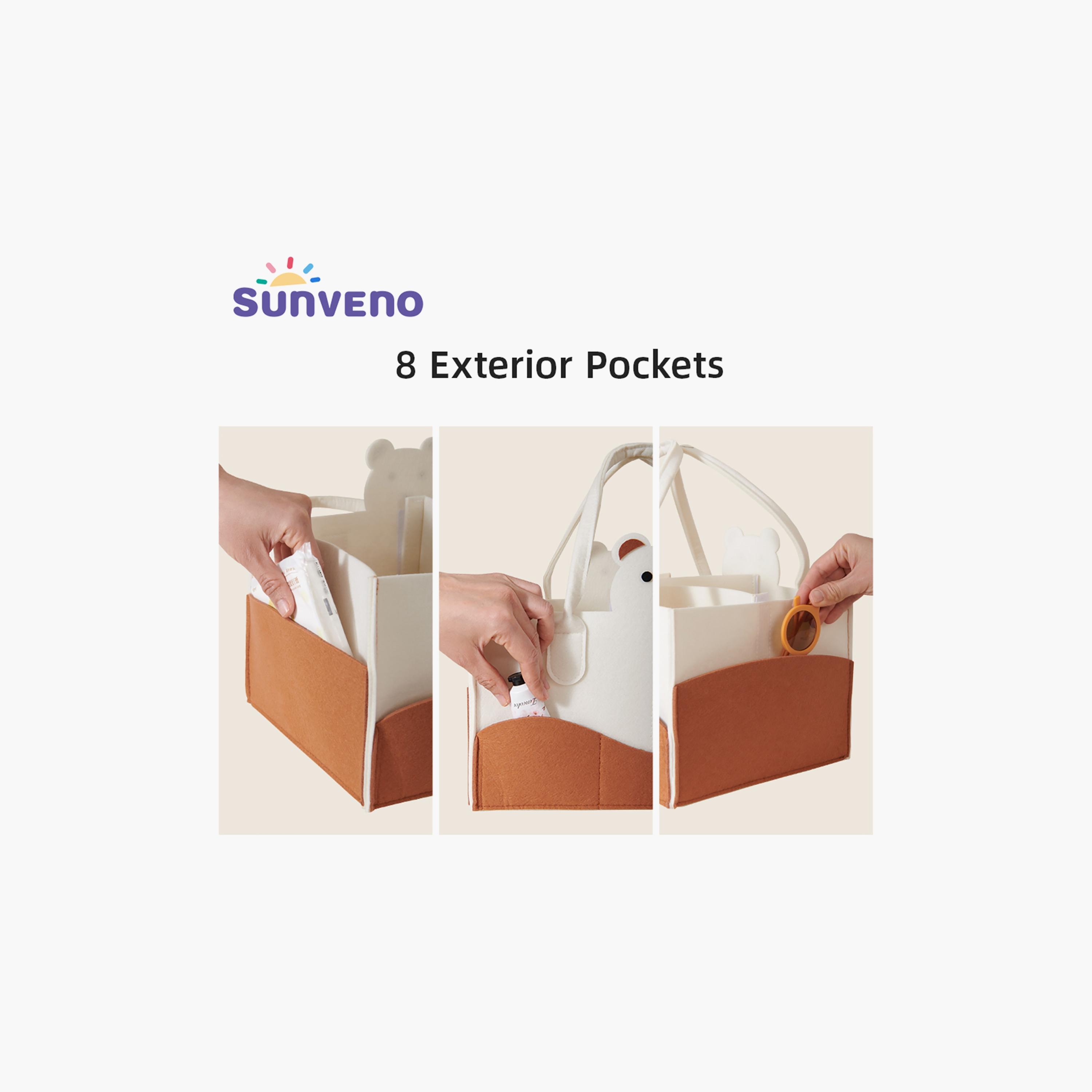 Sunveno Organizer Diaper Caddy, Ivory-baby-diapering-diaperbags-image-3