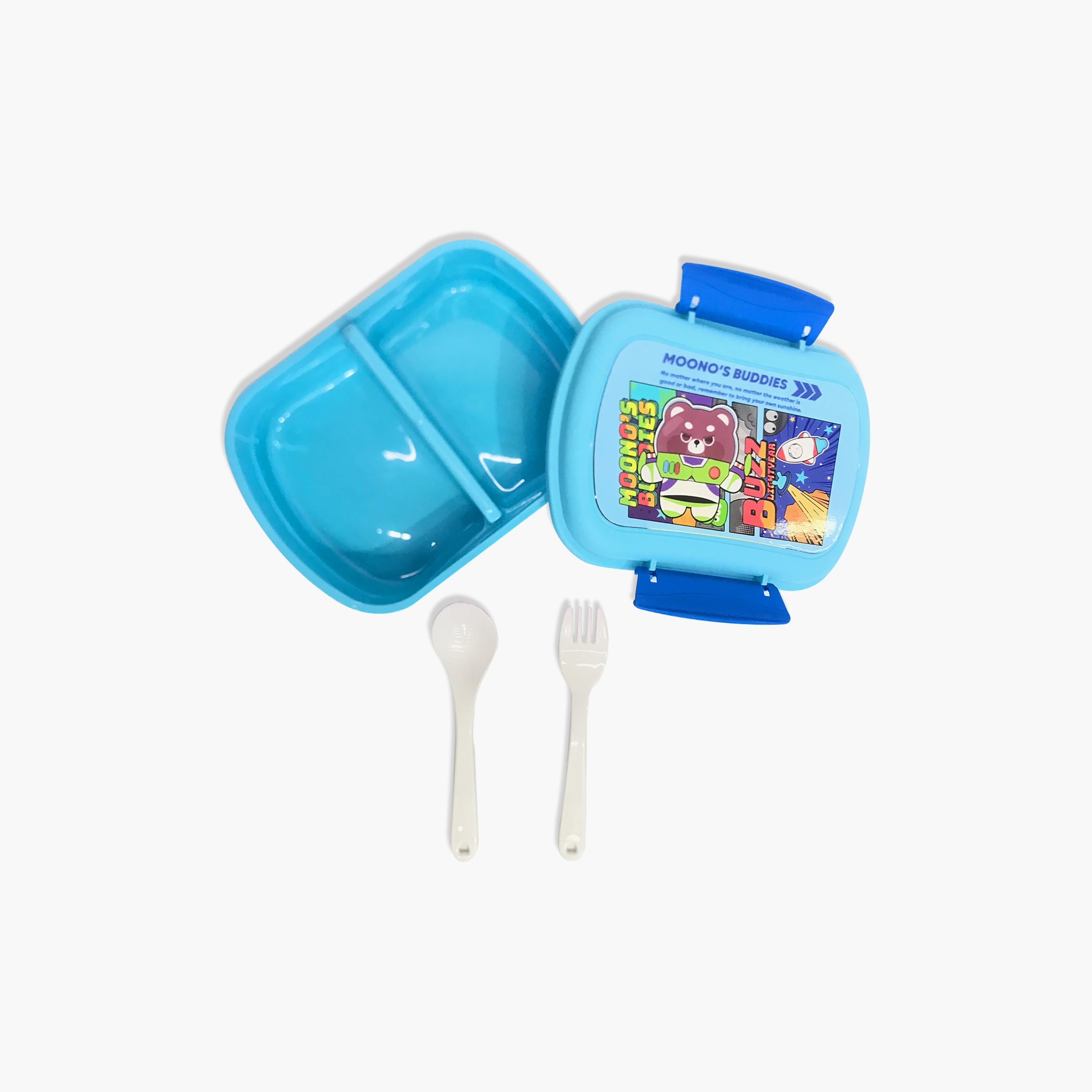 Eazy Kids Set of 2 Lunch Box and Water Bottle, Buddies, Blue-school-lunchessentials-lunchboxes-image-2