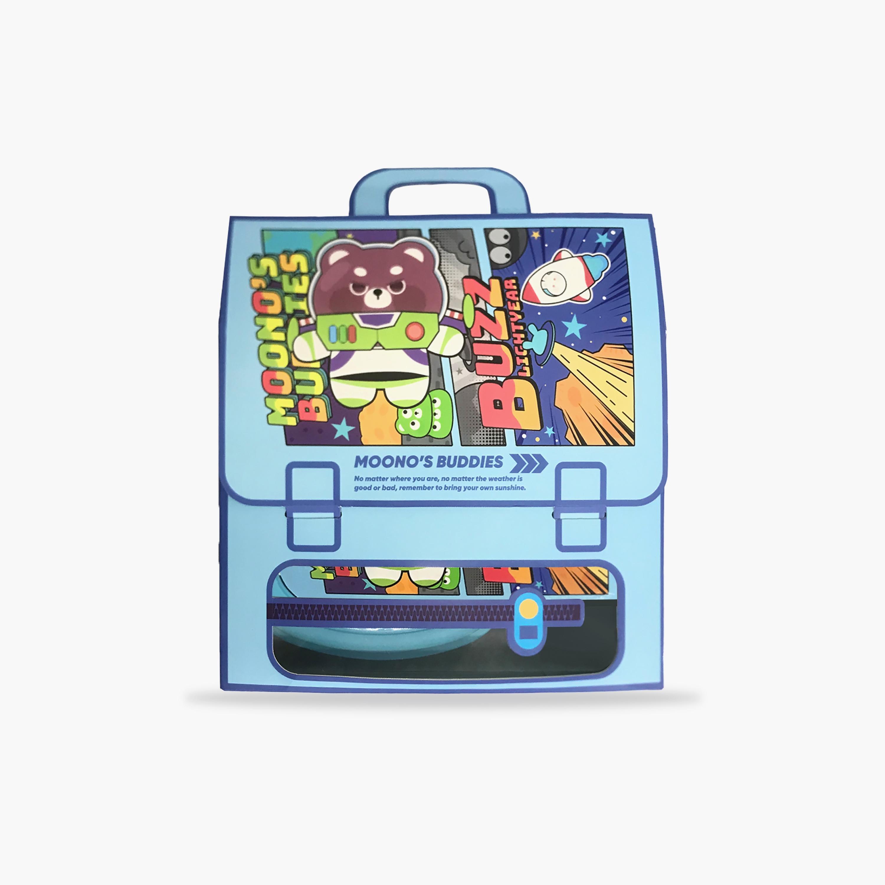 Eazy Kids Set of 2 Lunch Box and Water Bottle, Buddies, Blue-school-lunchessentials-lunchboxes-image-3
