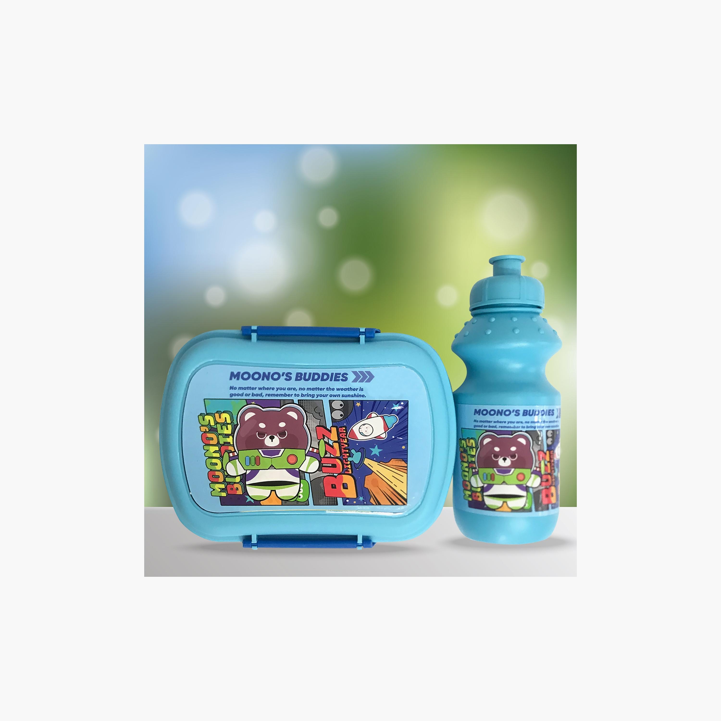 Eazy Kids Set of 2 Lunch Box and Water Bottle, Buddies, Blue-school-lunchessentials-lunchboxes-image-4