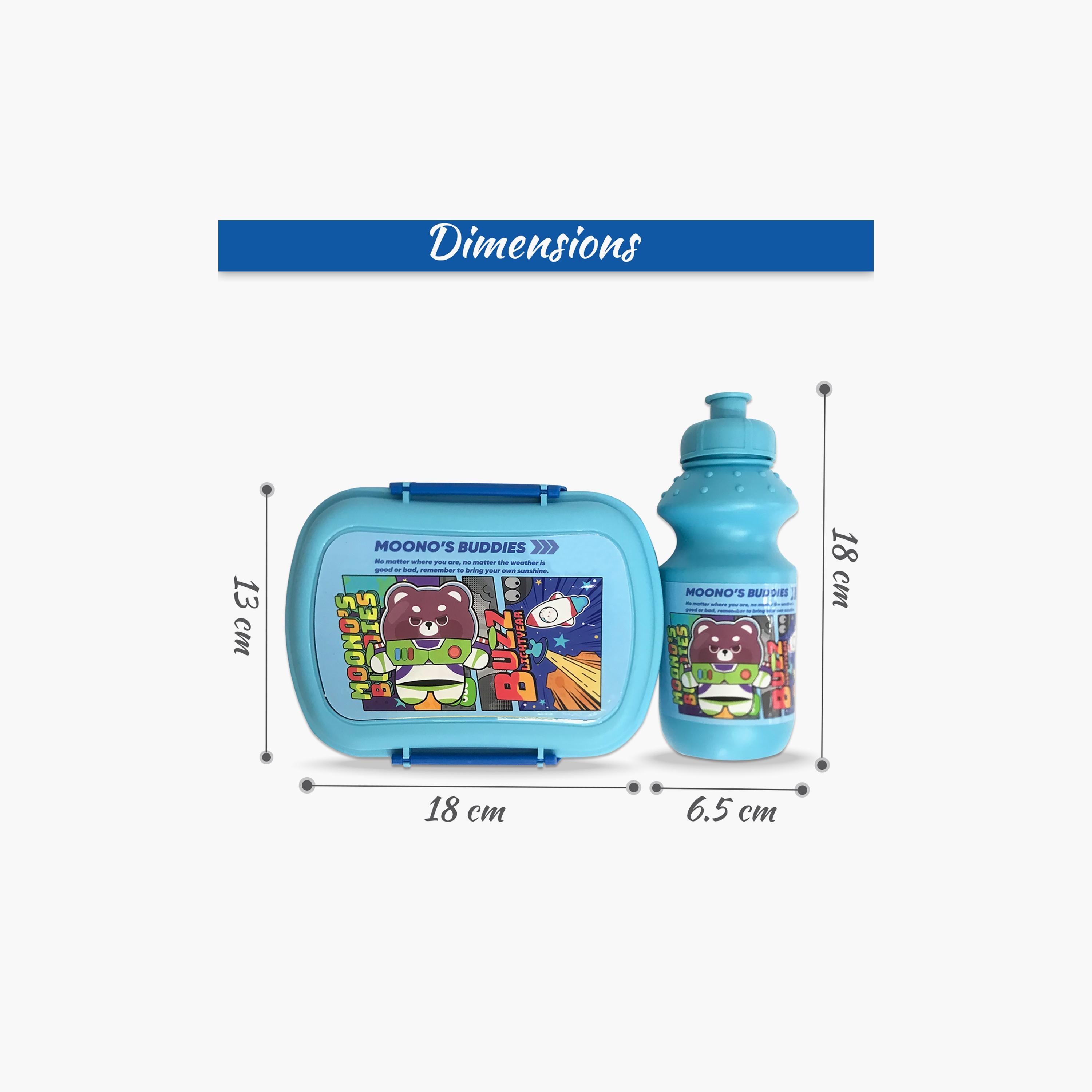 Eazy Kids Set of 2 Lunch Box and Water Bottle, Buddies, Blue-school-lunchessentials-lunchboxes-image-5