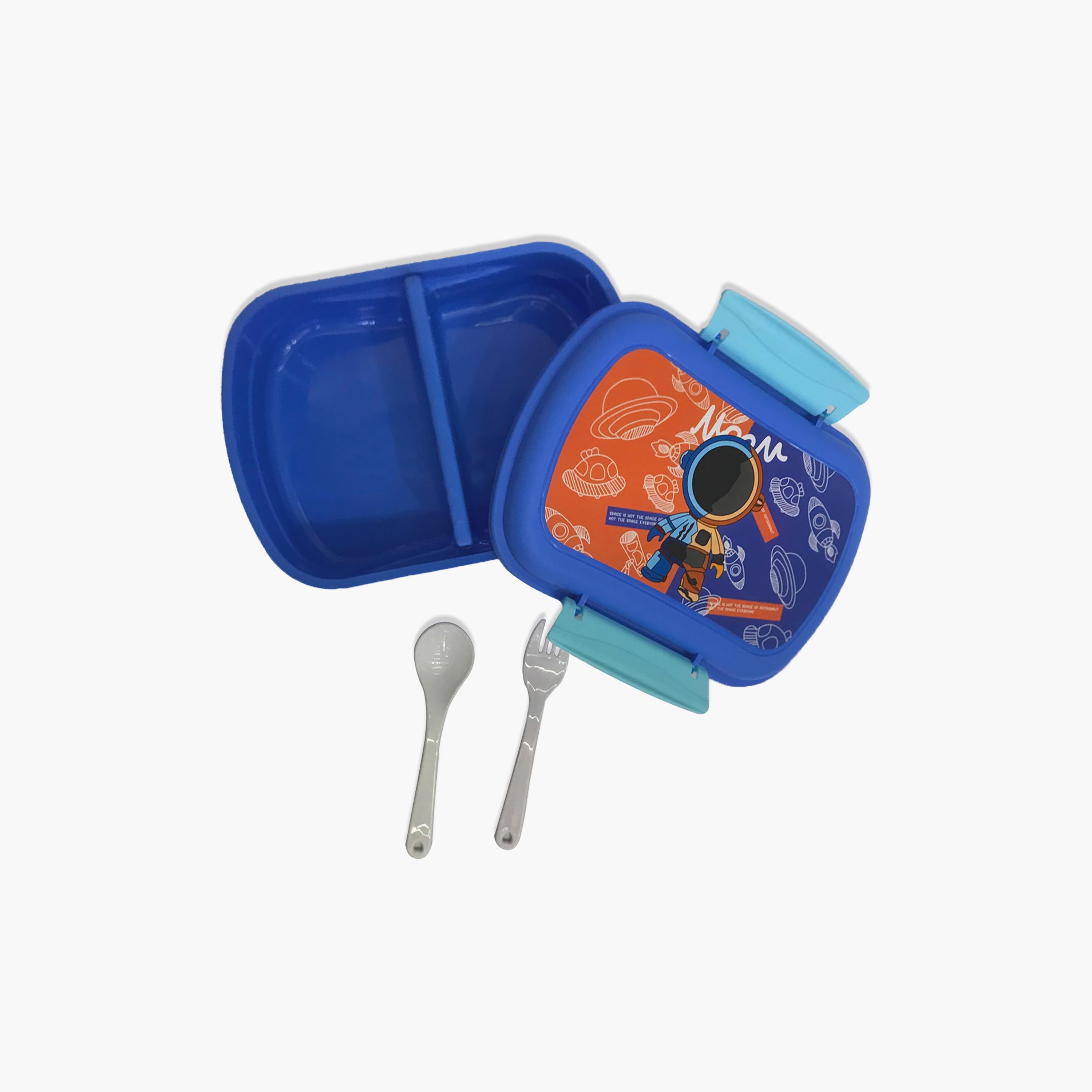 Eazy Kids Set of 2 Lunch Box and Water Bottle - Astronaut - Blue - 350 ml-school-lunchessentials-lunchboxes-image-2