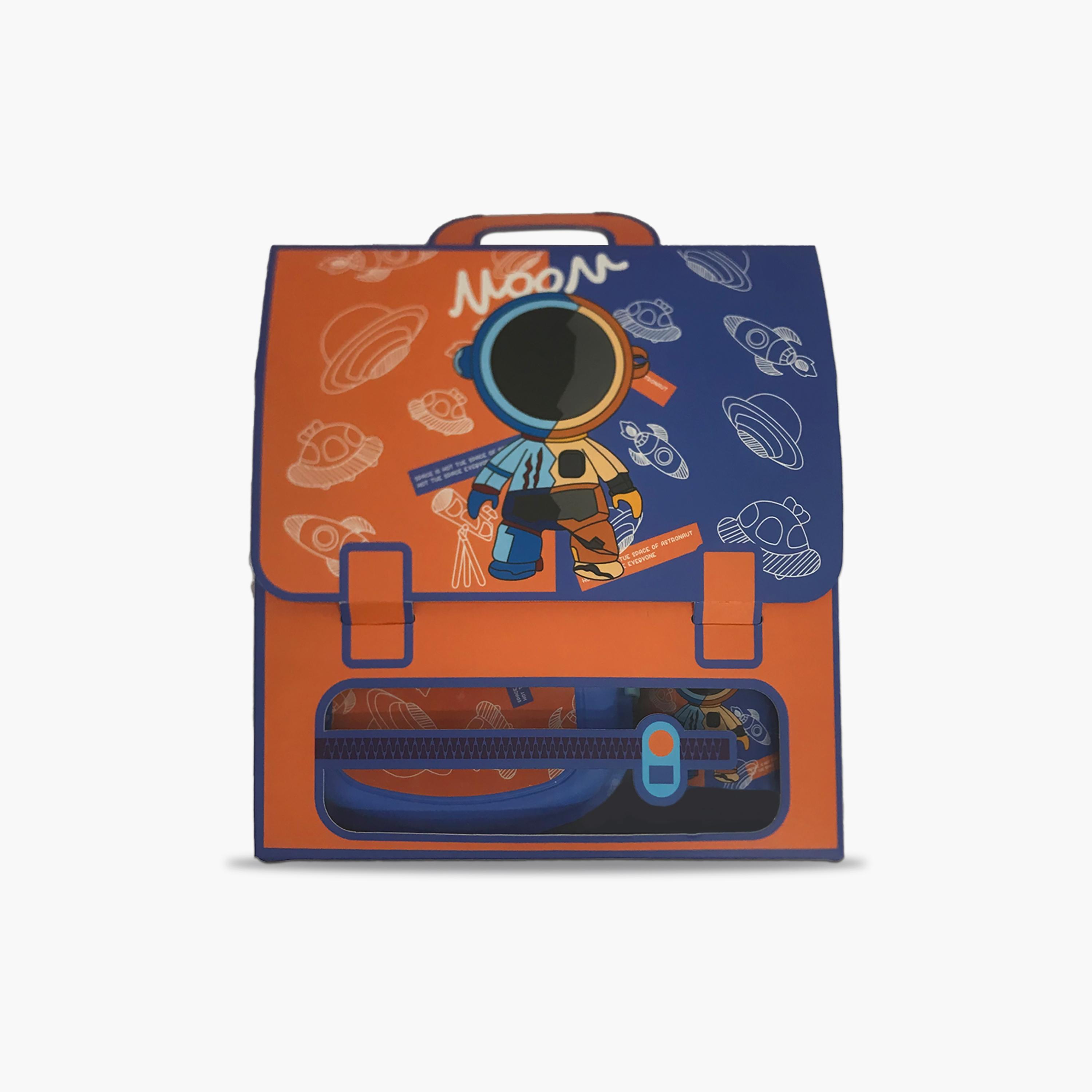 Eazy Kids Set of 2 Lunch Box and Water Bottle - Astronaut - Blue - 350 ml-school-lunchessentials-lunchboxes-image-3