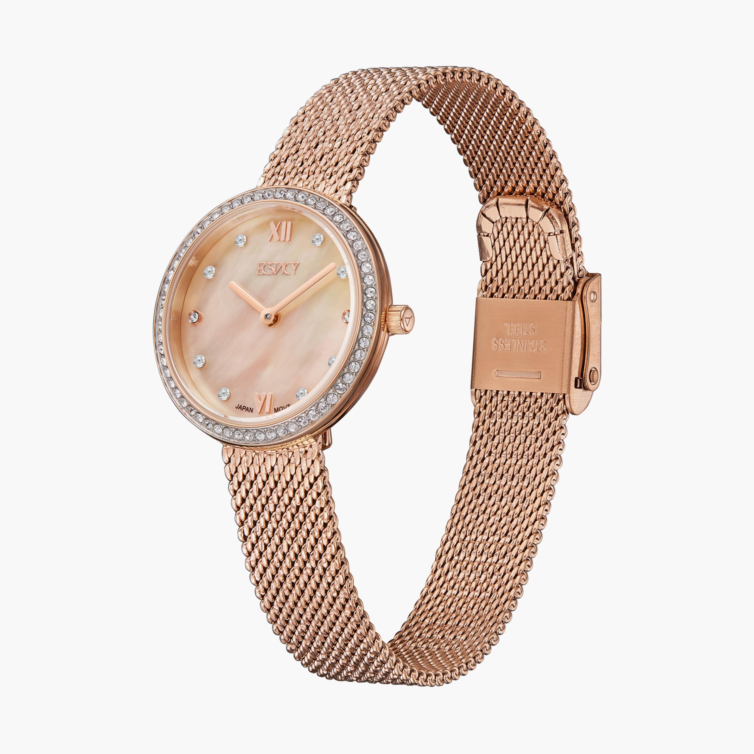 Ecstacy Rose Gold Analog Stainless Steel Strap Watch | E20506-RMKMK-women-watchesandjewellery-watches-image-2