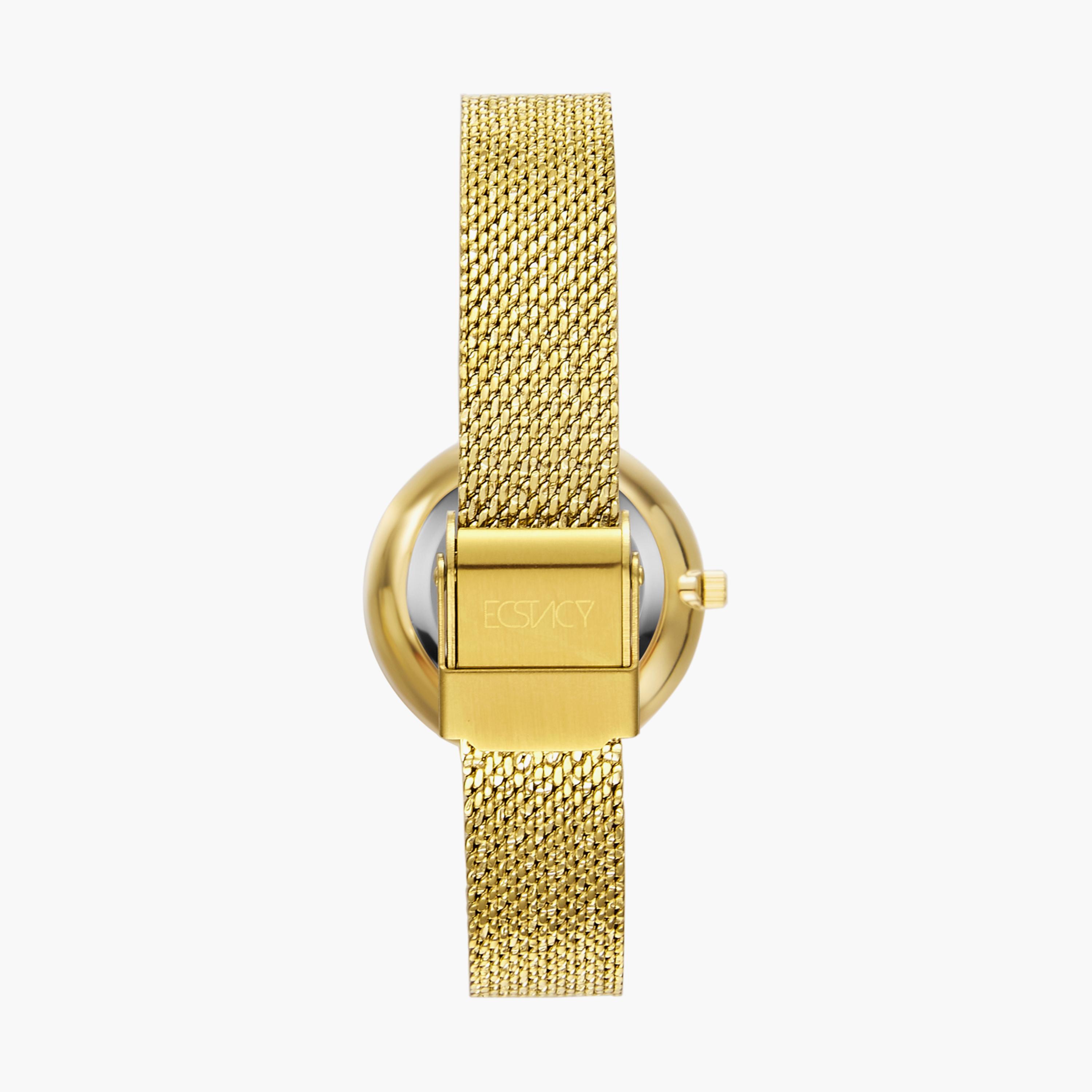 E20506-GMGMC | ساعة أنالوج ذهبية بسوار ستانلس ستيل من إكستاسي-women-watchesandjewellery-watches-image-3