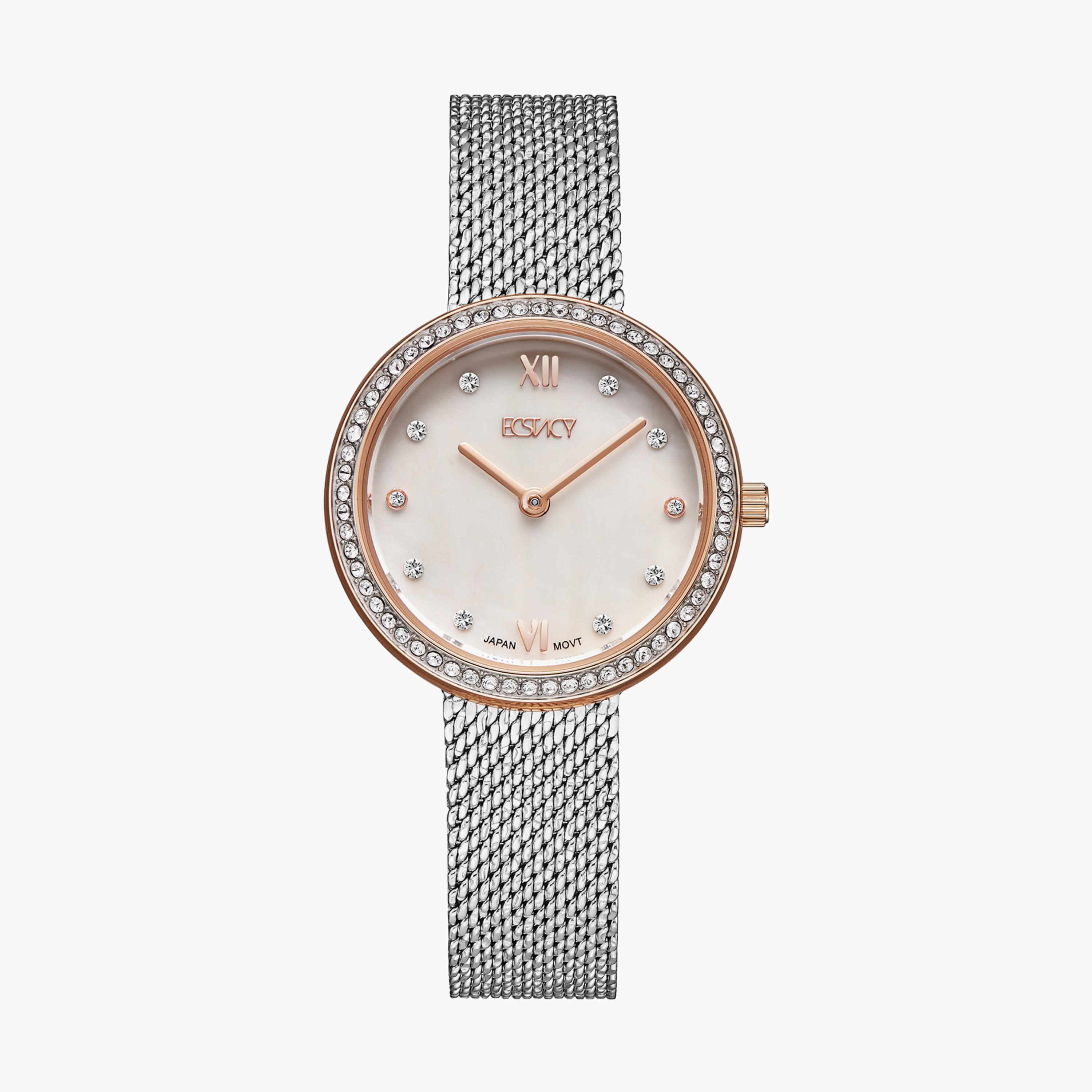 E20506-KMSM | ساعة أنالوج فضية بسوار ستانلس ستيل من إكستاسي-women-watchesandjewellery-watches-image-1