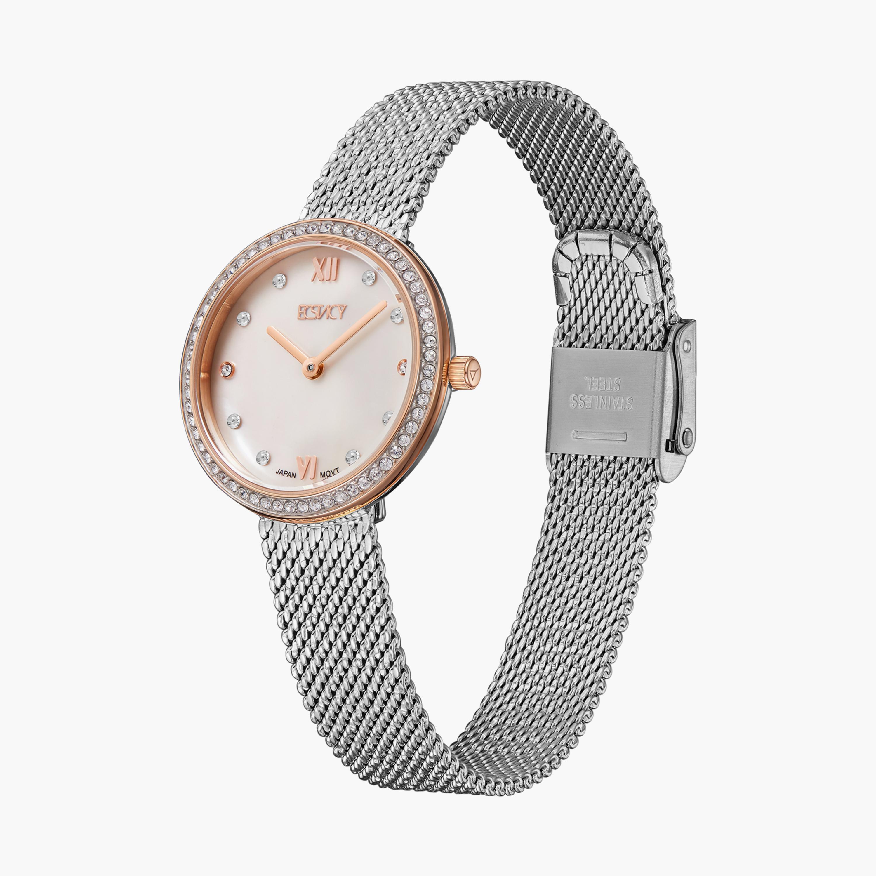 E20506-KMSM | ساعة أنالوج فضية بسوار ستانلس ستيل من إكستاسي-women-watchesandjewellery-watches-image-2