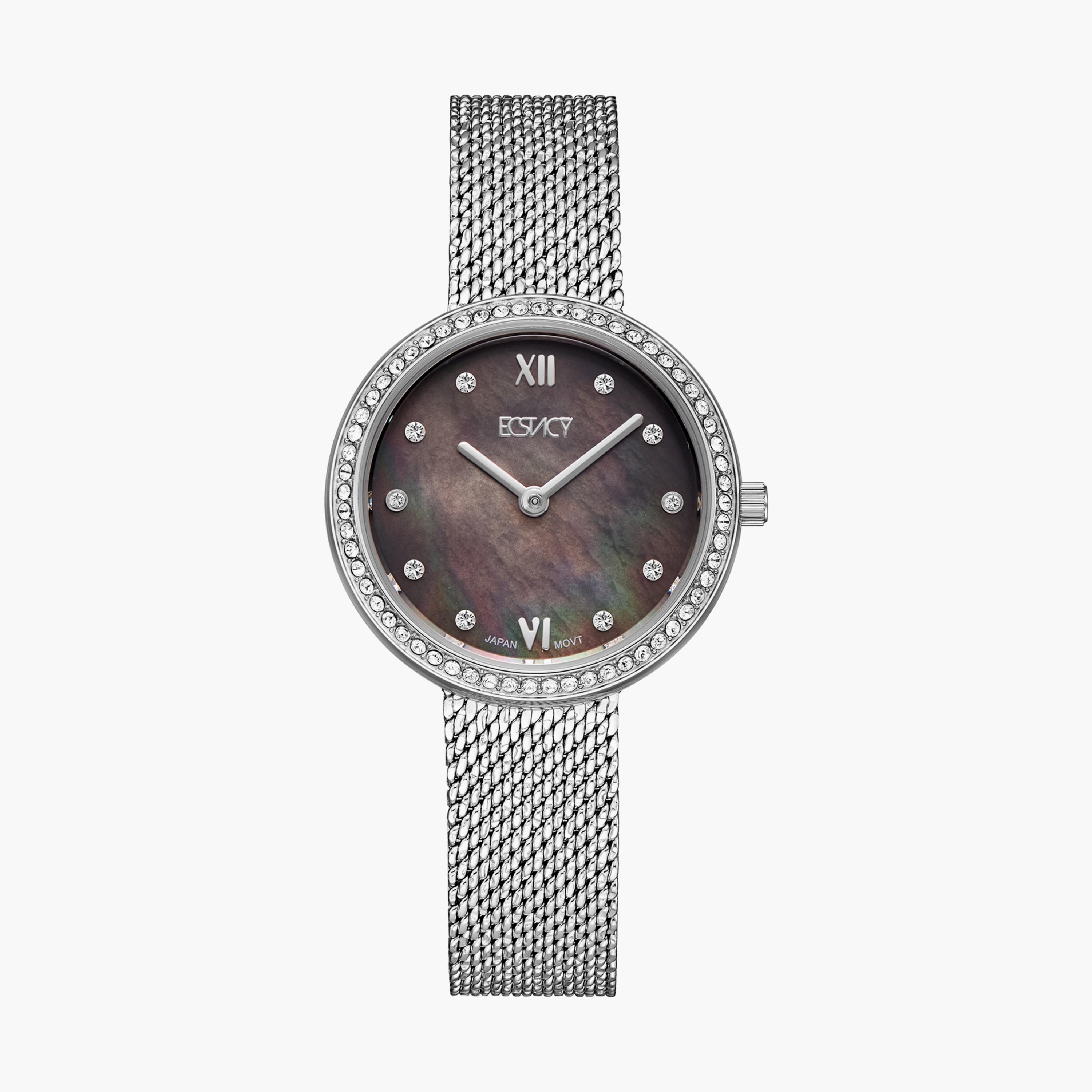 Ecstacy Silver Analog Stainless Steel Strap Watch | E20506-SMSMB-women-watchesandjewellery-watches-image-1