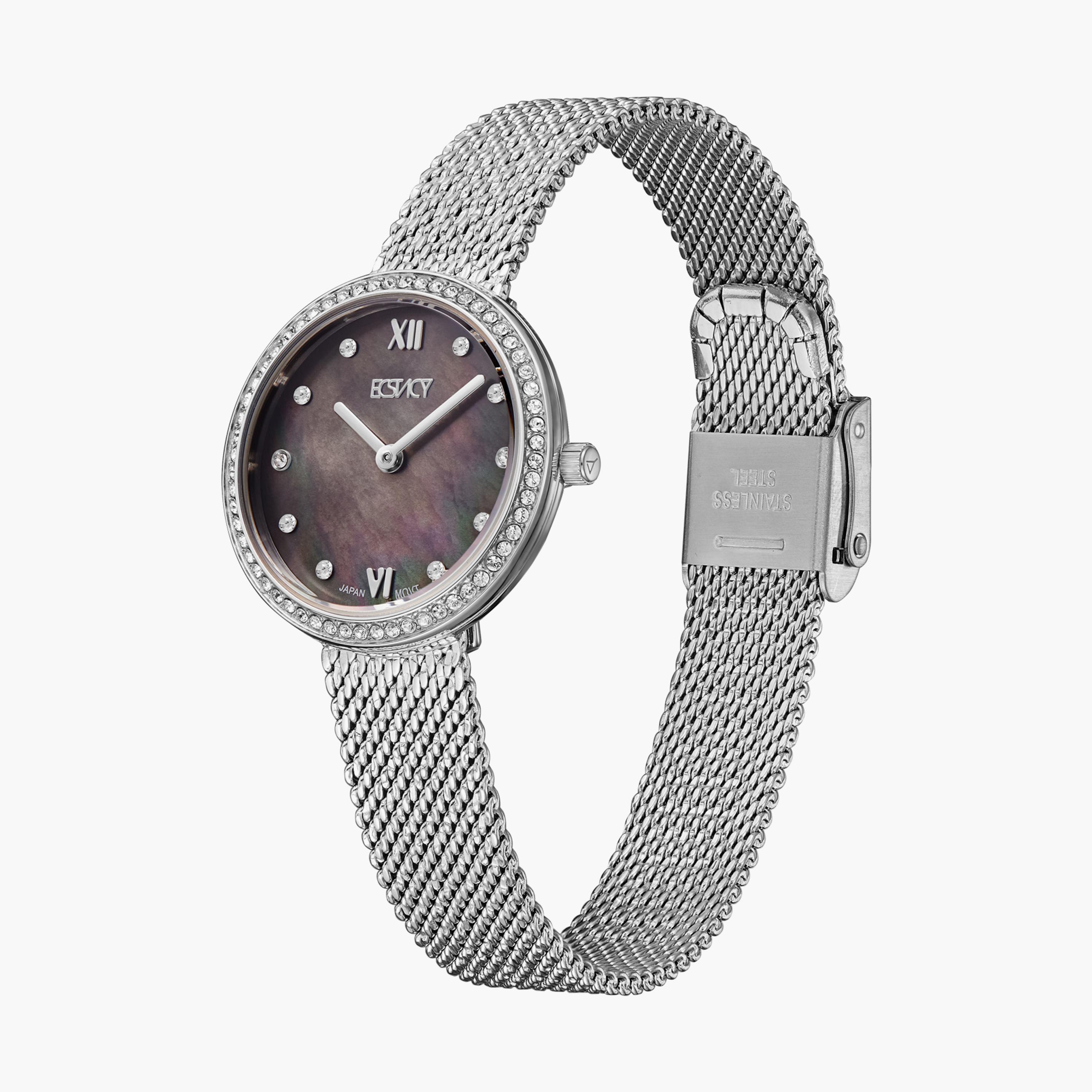 Ecstacy Silver Analog Stainless Steel Strap Watch | E20506-SMSMB-women-watchesandjewellery-watches-image-2