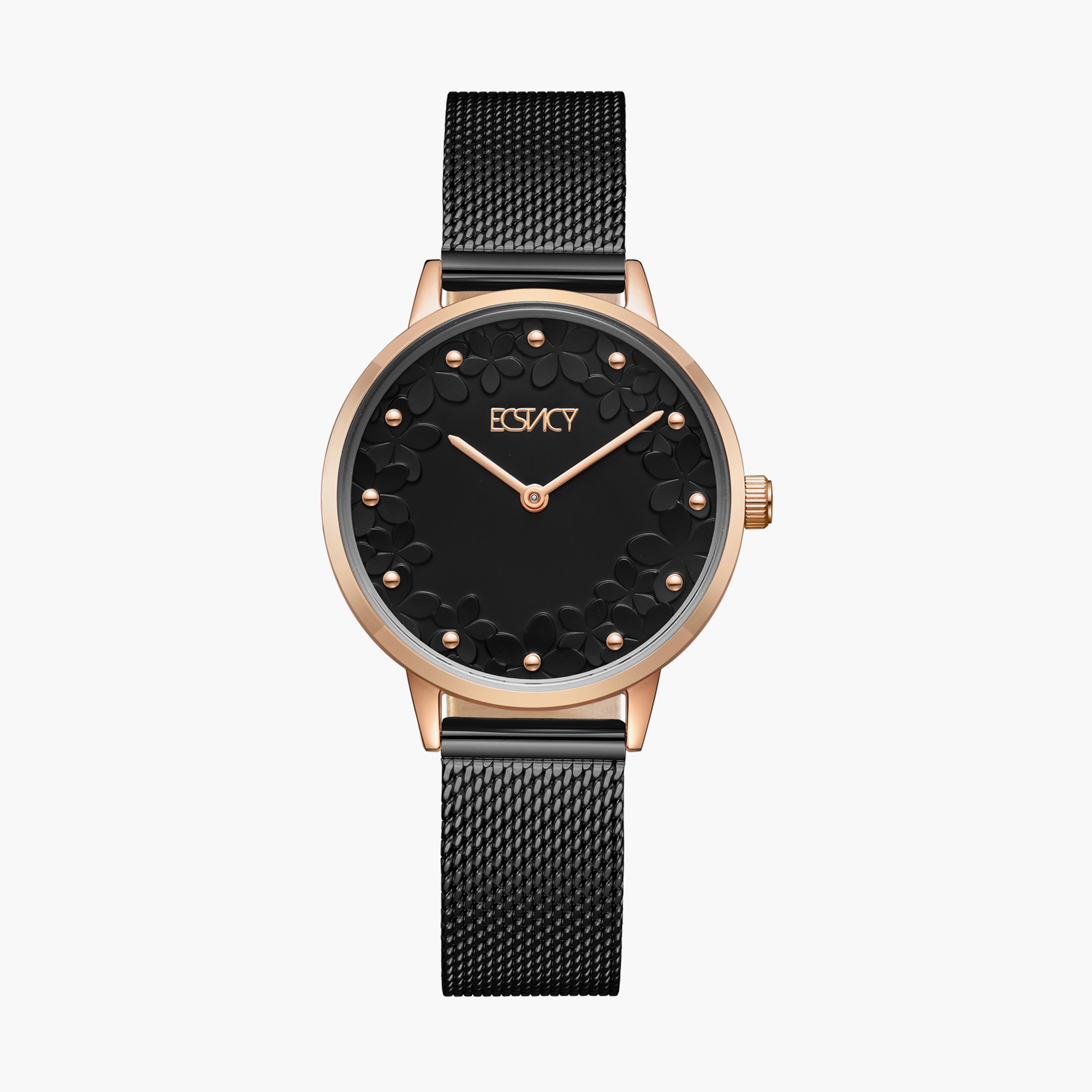 Ecstacy Black Analog Stainless Steel Strap Watch | E23502-KMBB-women-watchesandjewellery-watches-image-1