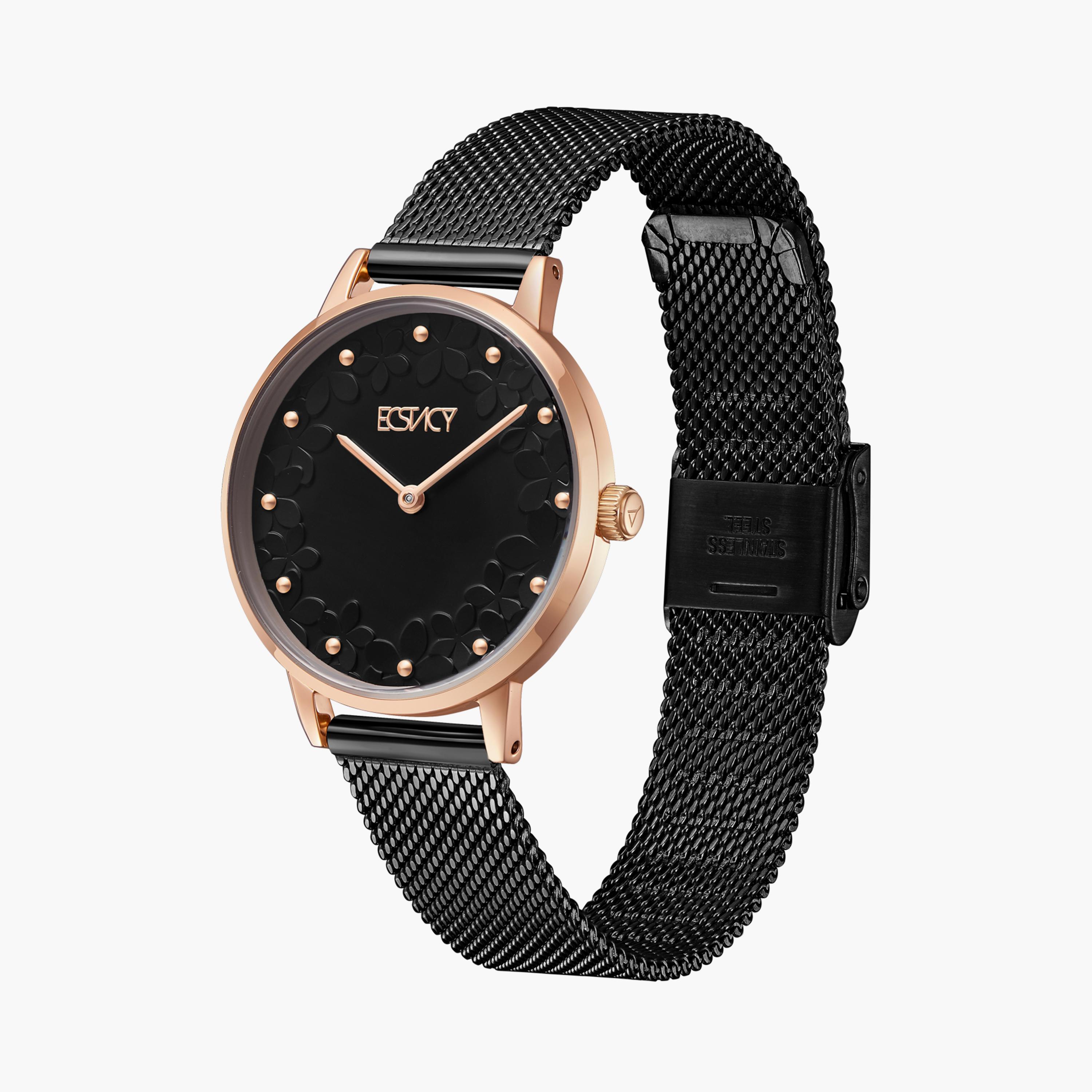 Ecstacy Black Analog Stainless Steel Strap Watch | E23502-KMBB-women-watchesandjewellery-watches-image-2