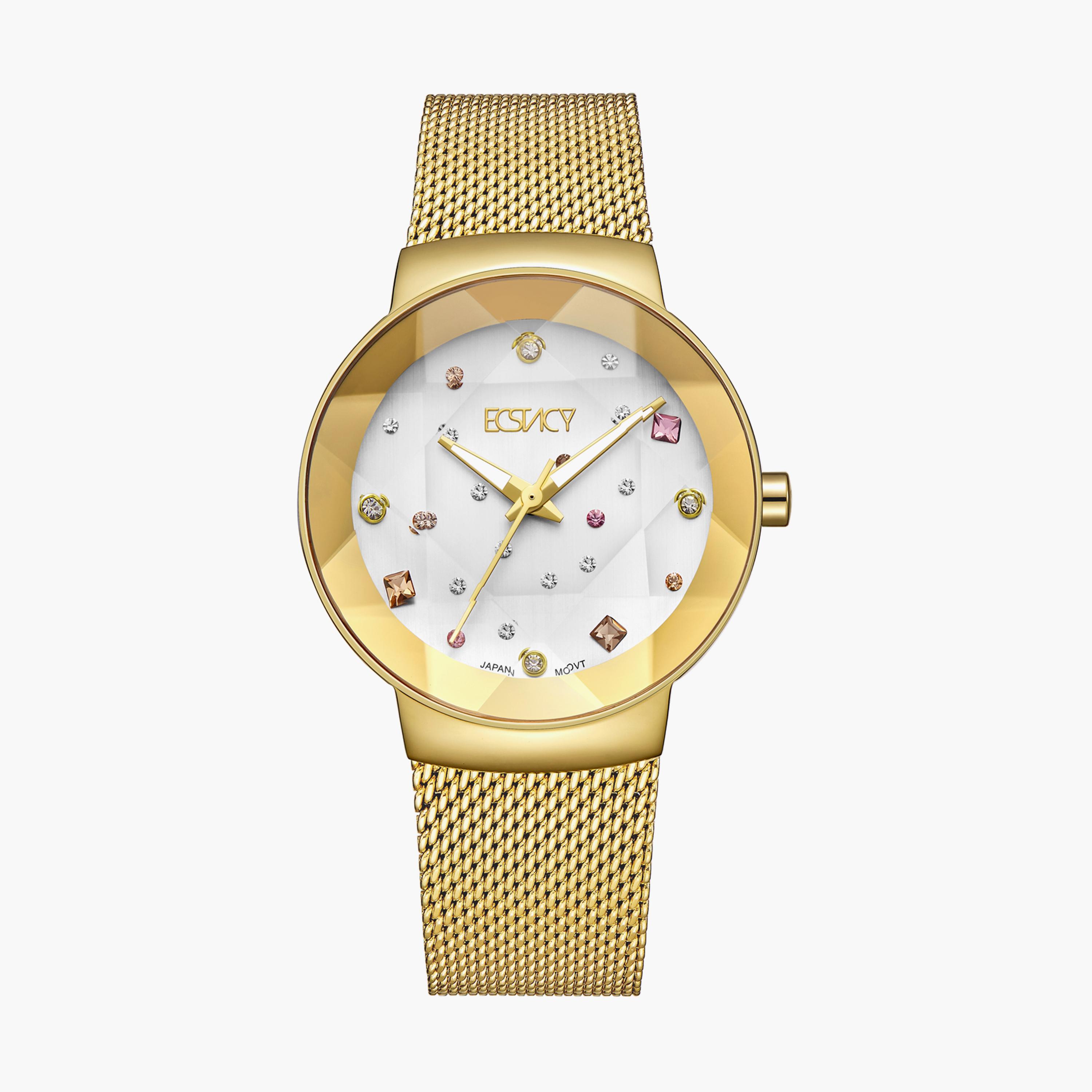 E23504-GMGS | ساعة إكستاسي ذو انالوج للنساء بسوار ذهبي مع ستانلس ستيل-women-watchesandjewellery-watches-image-1