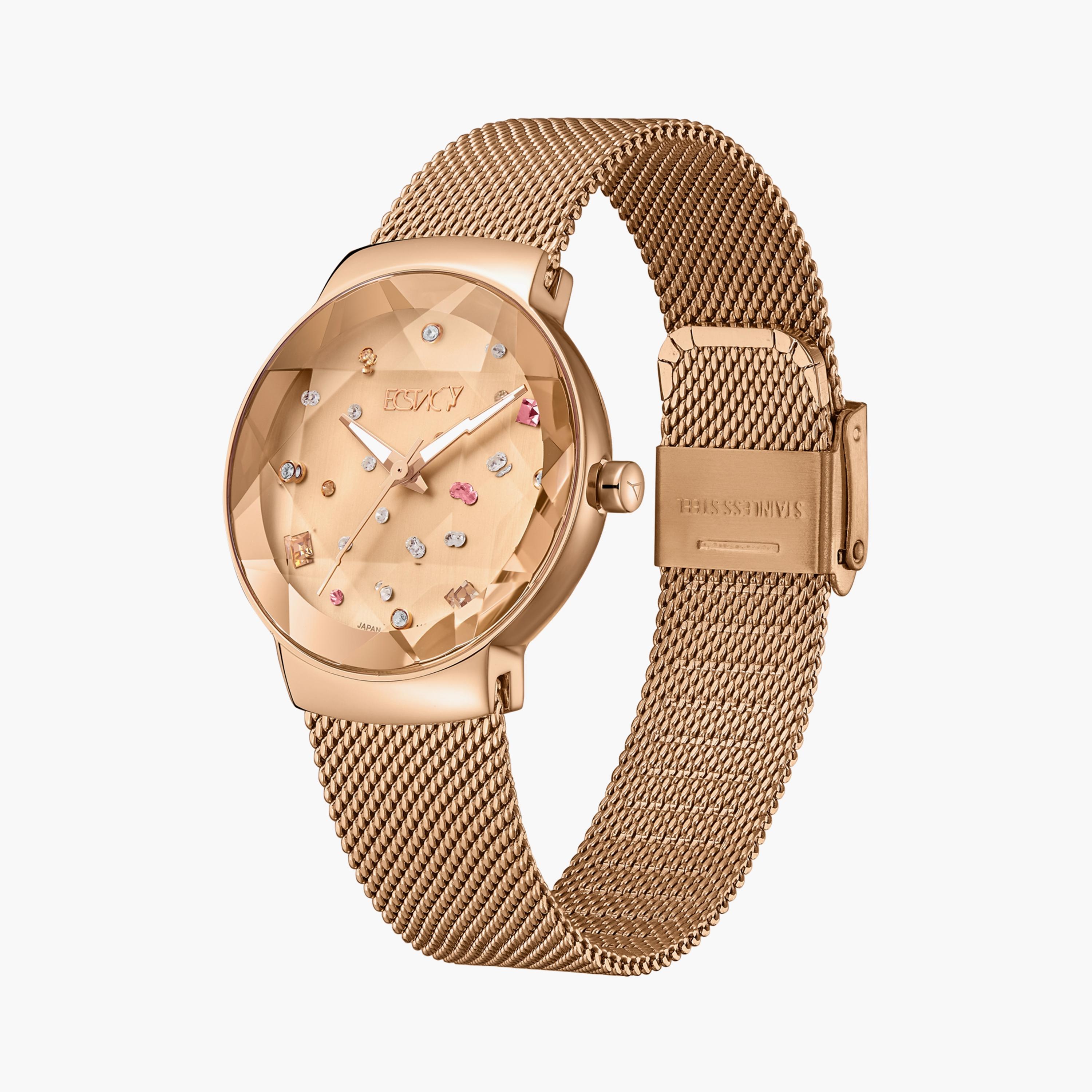 Ecstacy Women Rose Gold Analog Stainless Steel Strap Watch | E23504-RMKK-women-watchesandjewellery-watches-image-2