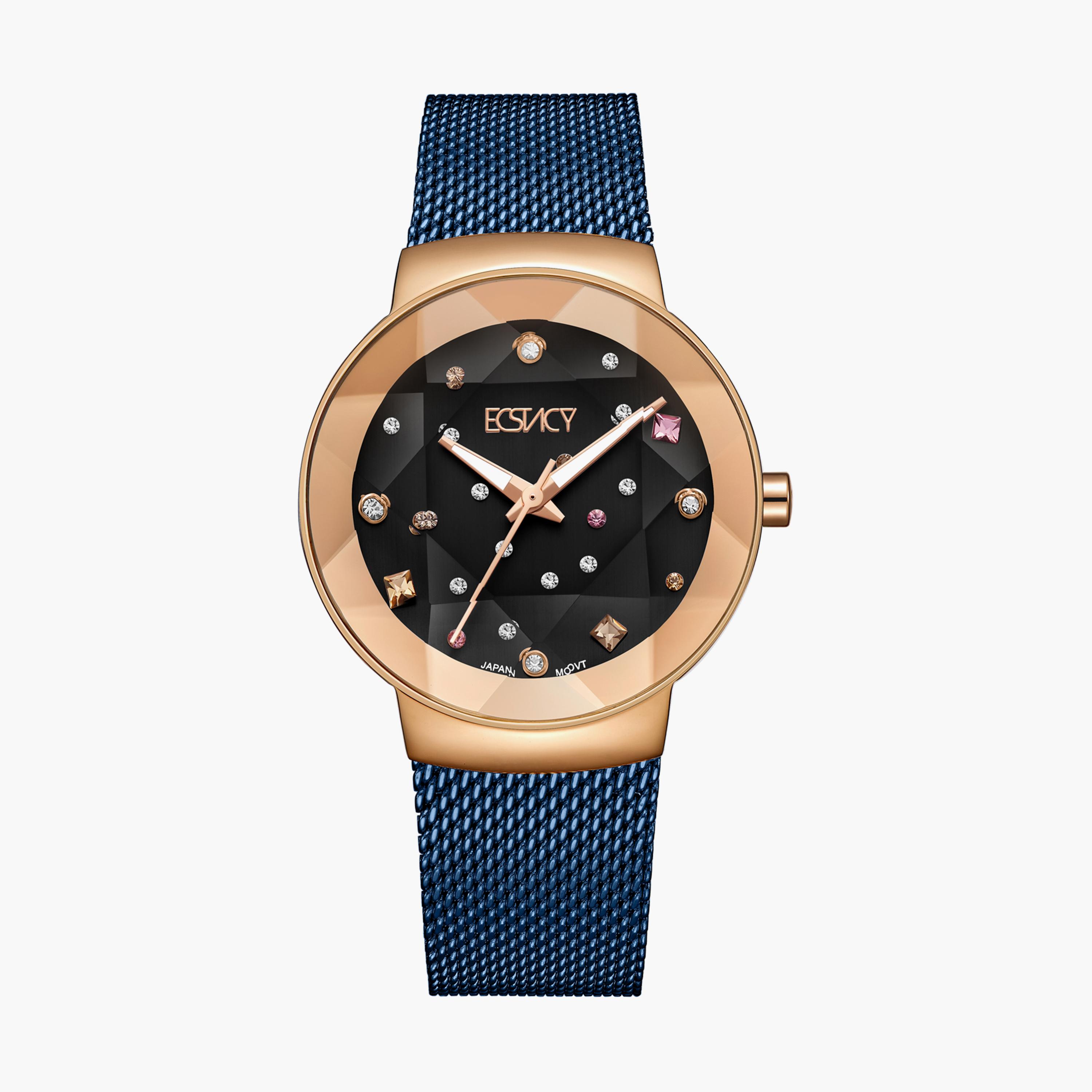 Ecstacy Women Blue Analog Stainless Steel Strap Watch | E23504-KMNN | 33 MM-women-watchesandjewellery-watches-image-1