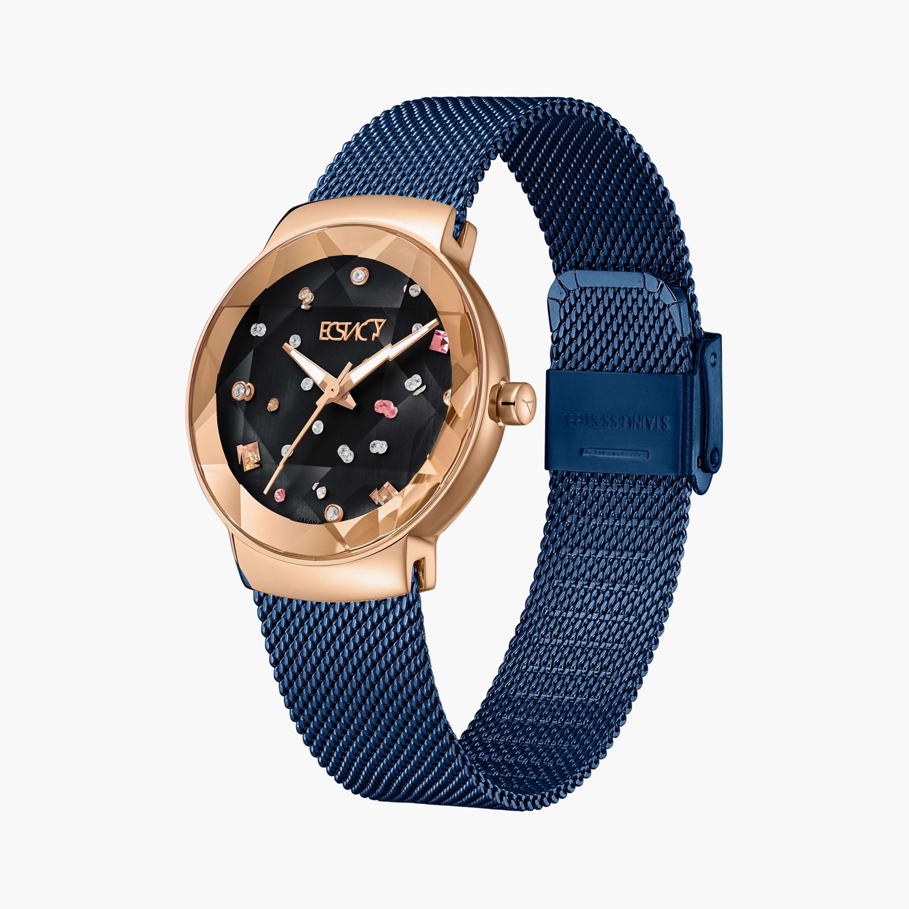 Ecstacy Women Blue Analog Stainless Steel Strap Watch | E23504-KMNN | 33 MM-women-watchesandjewellery-watches-image-2