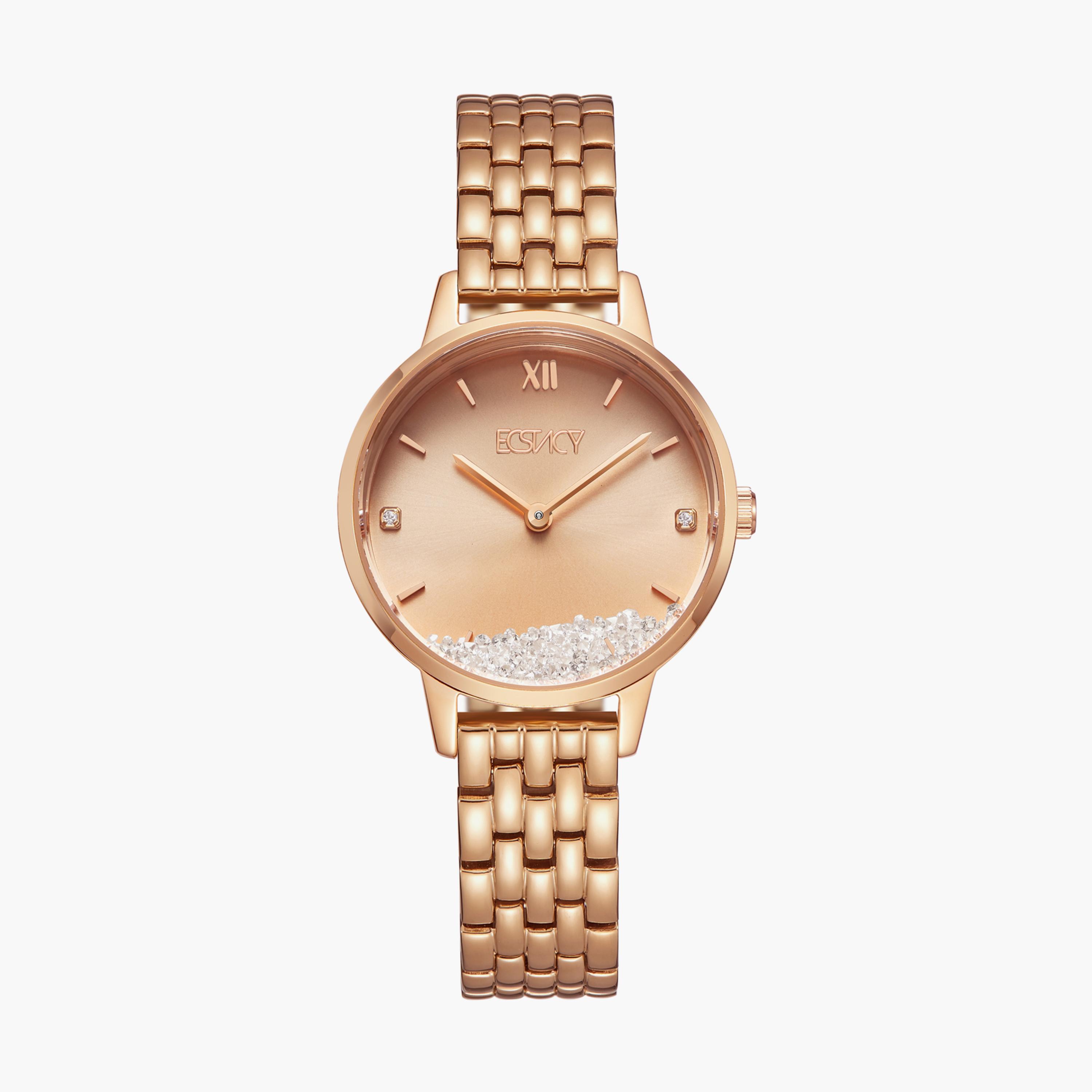 E23505-RBKK | ساعة إكستاسي ذو انالوج للنساء بسوار ذهبي وردي مع ستانلس ستيل-women-watchesandjewellery-watches-image-1