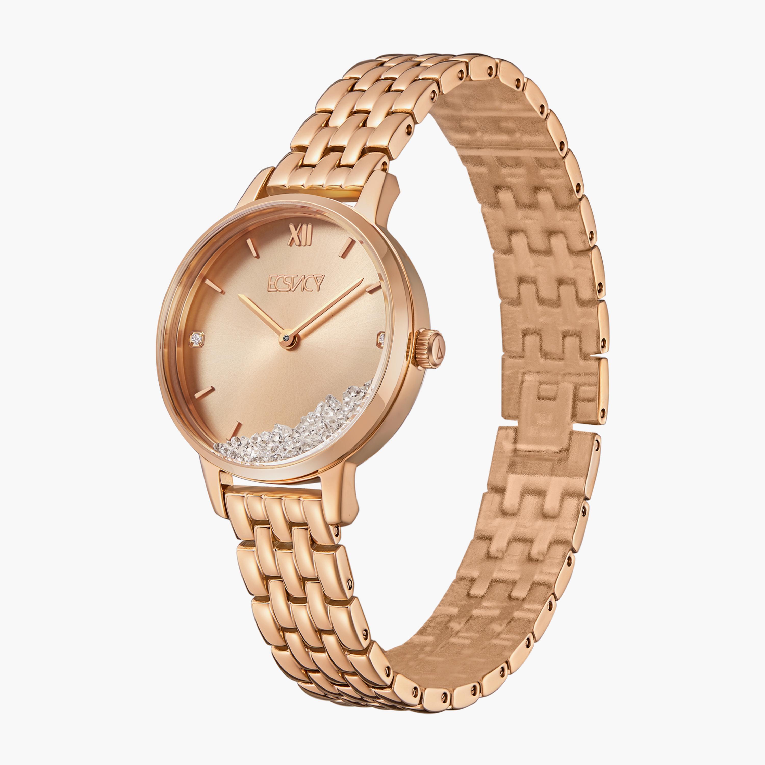 E23505-RBKK | ساعة إكستاسي ذو انالوج للنساء بسوار ذهبي وردي مع ستانلس ستيل-women-watchesandjewellery-watches-image-2