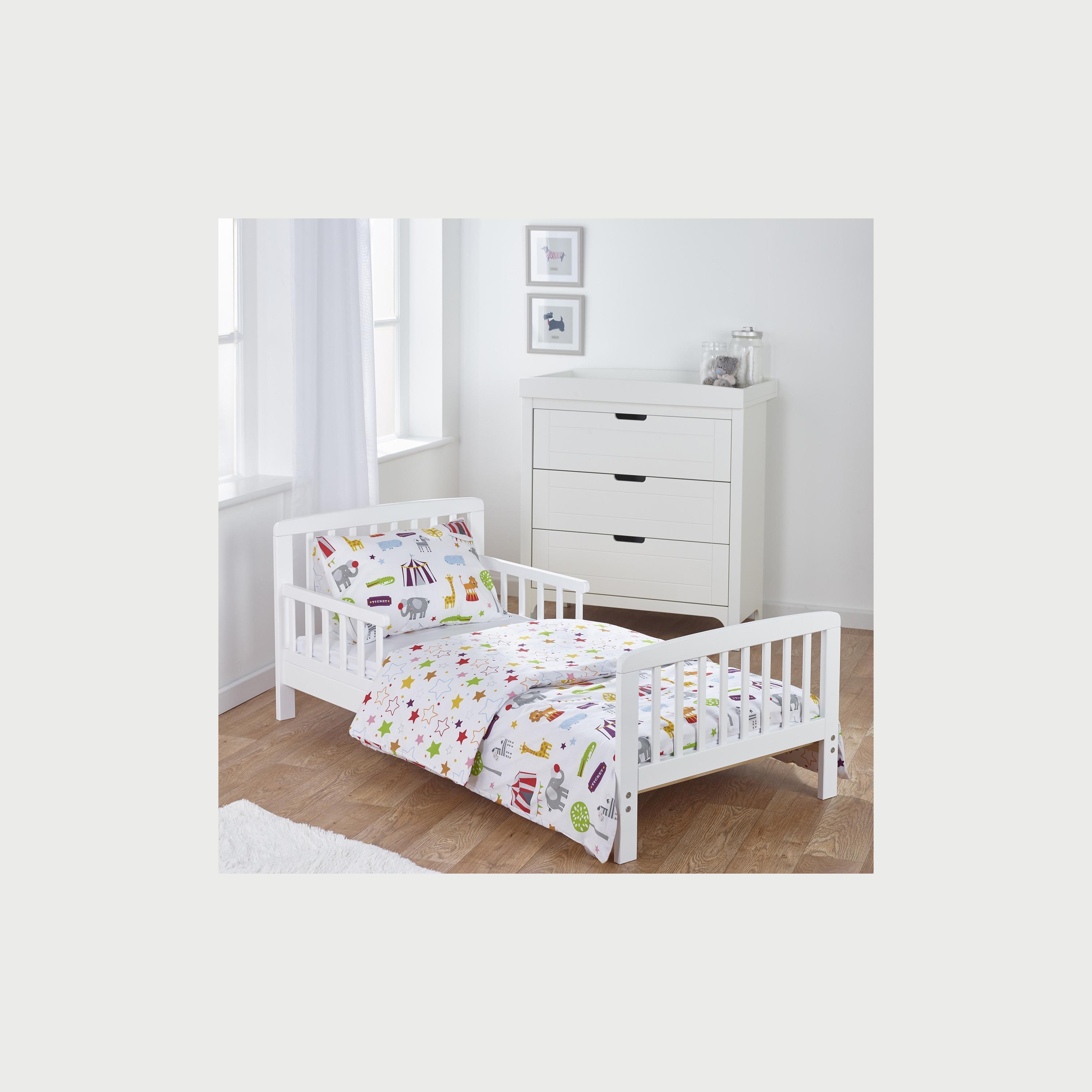 Kinder Valley 7-Piece Circus Friends Sydney Toddler Bed Bundle with Kinder Flow Mattress, White-baby-nursery-toddlerbedding-image-3
