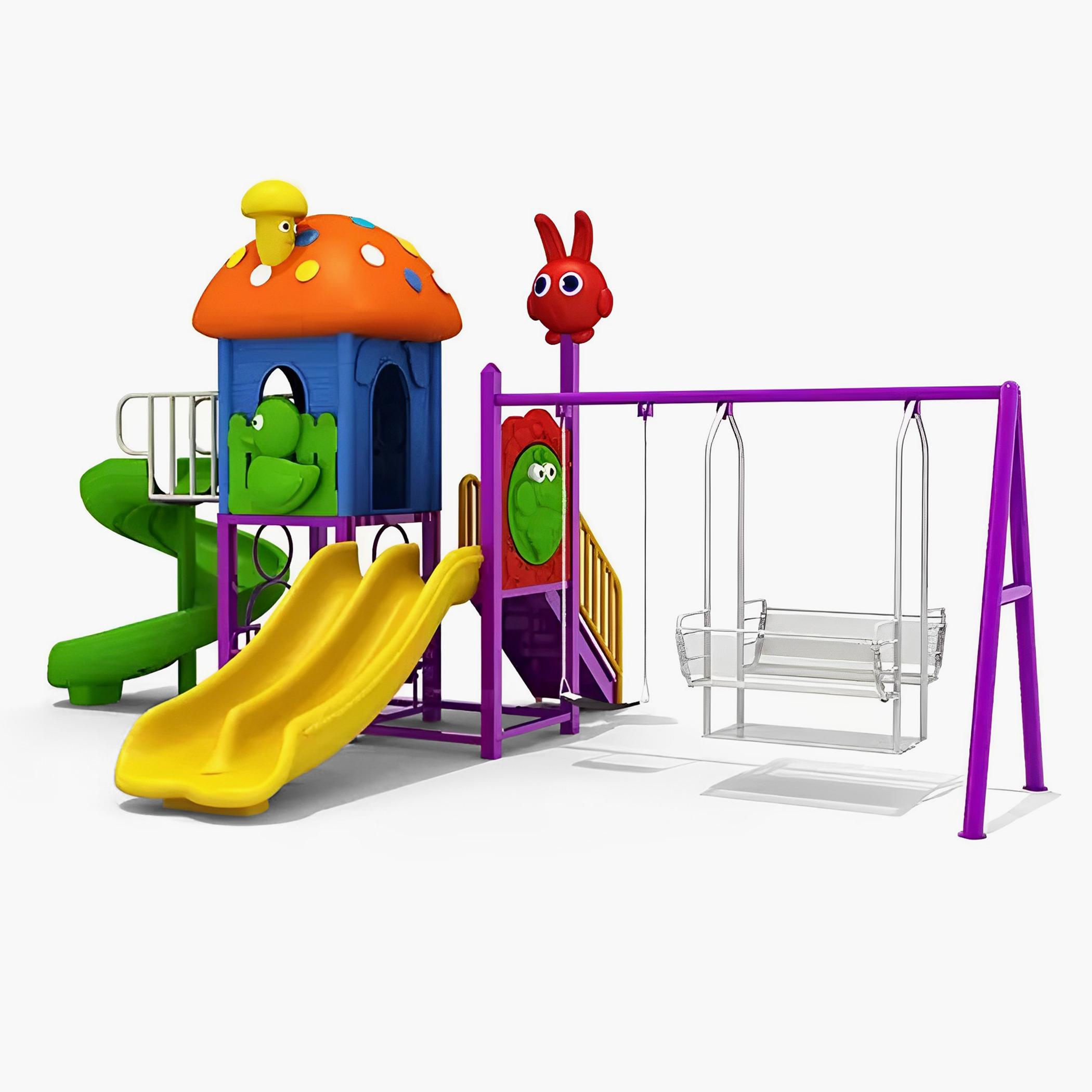 MYTS Kids' Outdoor Activity Play Centre with Slide and Double Swings