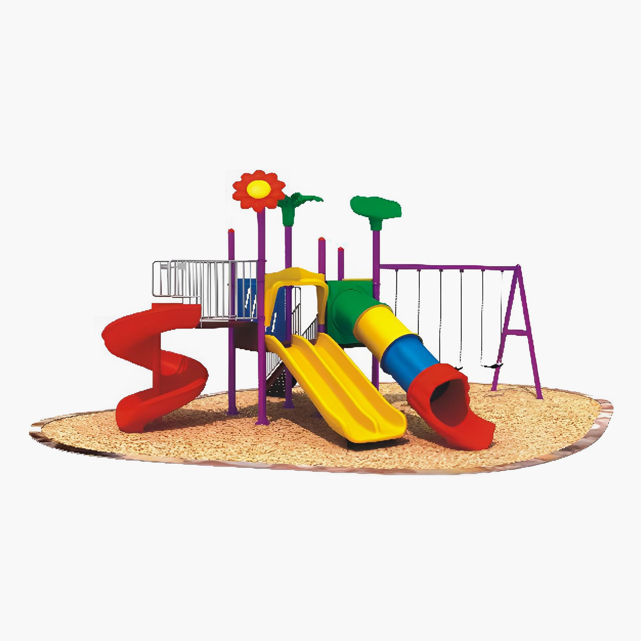 MYTS Kids' Outdoor Activity Play Centre with Slides and 3 Swings