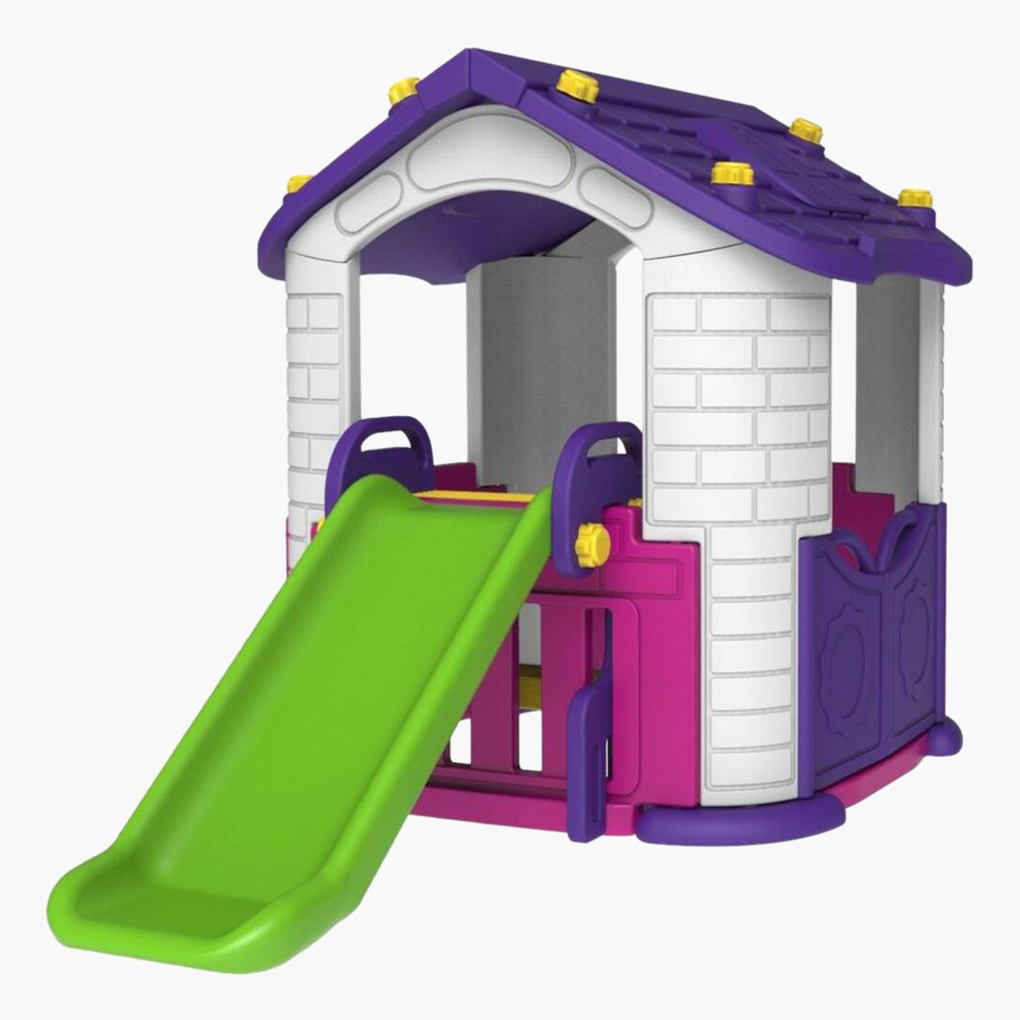 Indoor playhouse with store slide