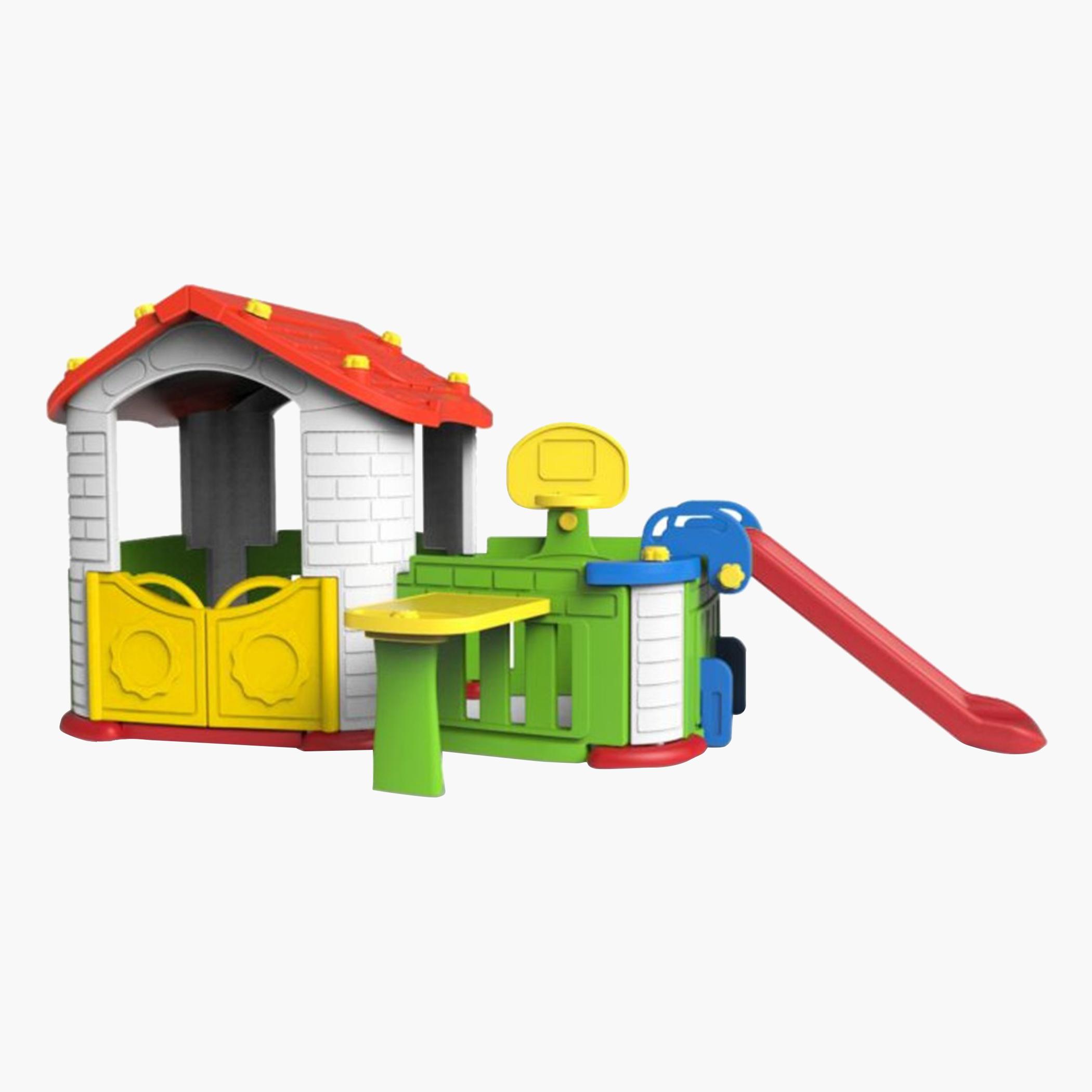 MYTS Kids' Indoor Activity Playhouse with Playpen Slide Table and Chair